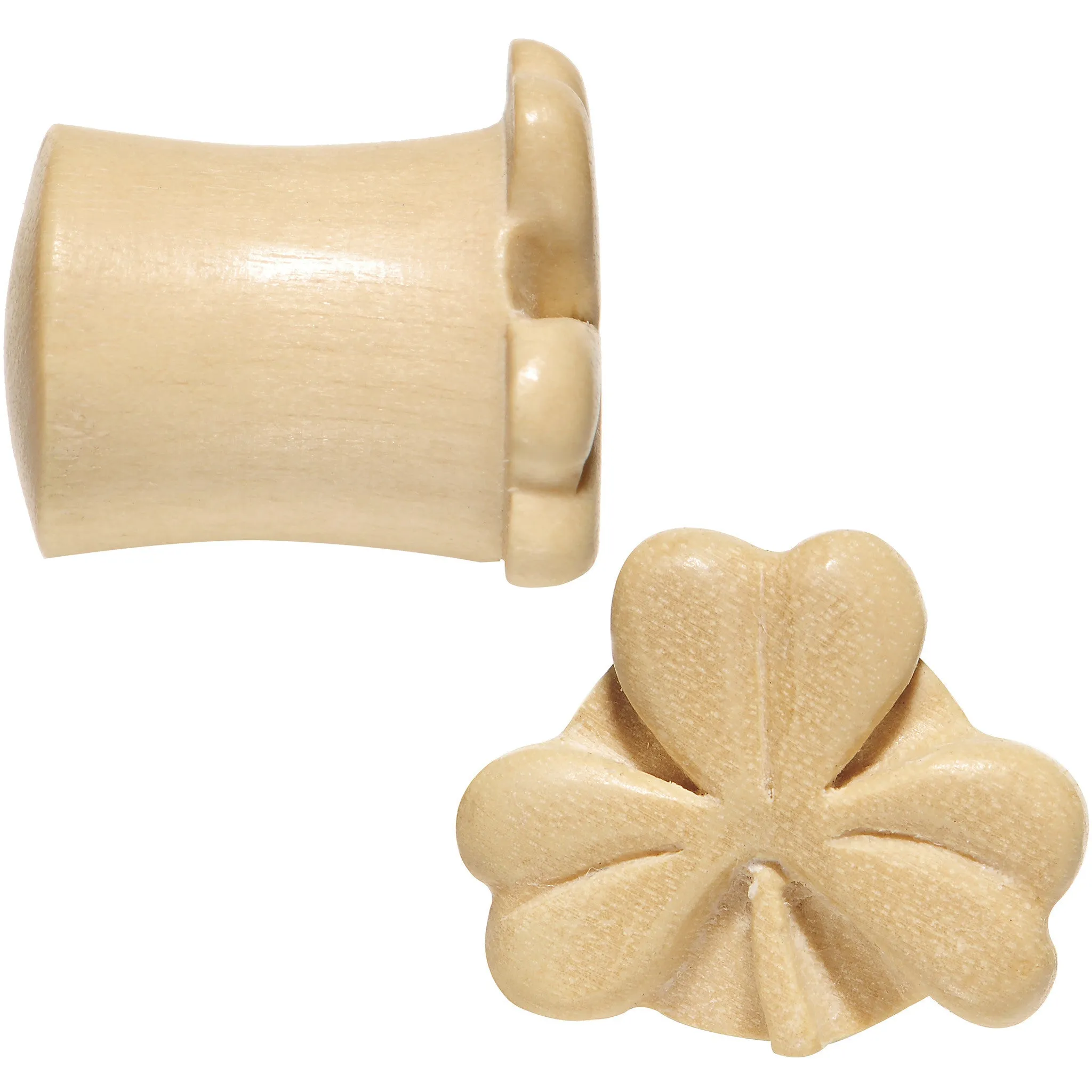 00 Gauge Organic Crocodile Wood Shamrock Saddle Plug Set