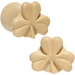 00 Gauge Organic Crocodile Wood Shamrock Saddle Plug Set