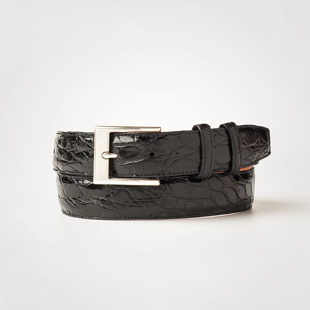 0150BL BELT Crocodile Black