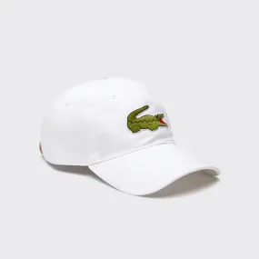 01837 Lacoste Contrast Strap And Oversized Crocodile Cotton Cap