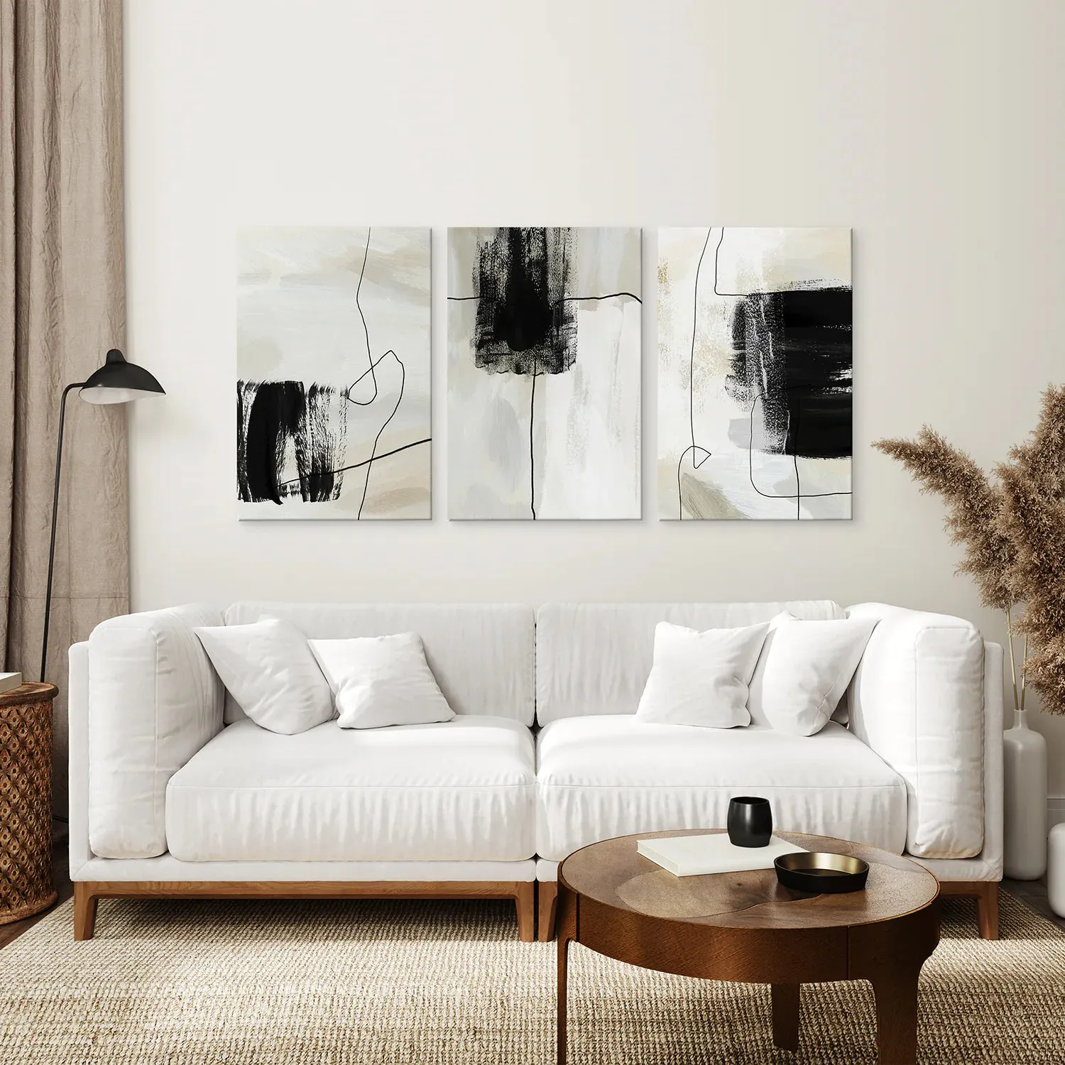 3 Piece Simple Abstract Art Set of Prints. Japandi Decor