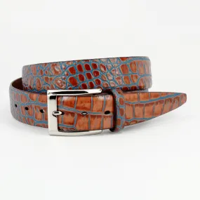 Italian Embossed Calf Bi-Color 35MM Leather Belt