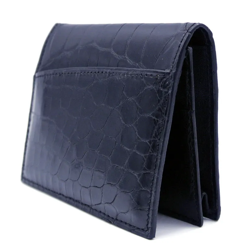 40-672-BLK Gracen Crocodile Card Case, Black