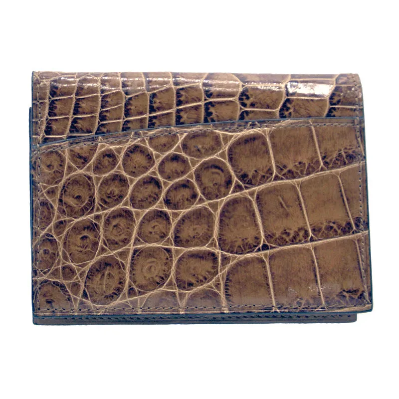 40-672-CAP Gracen Crocodile Card Case, Cappuccino