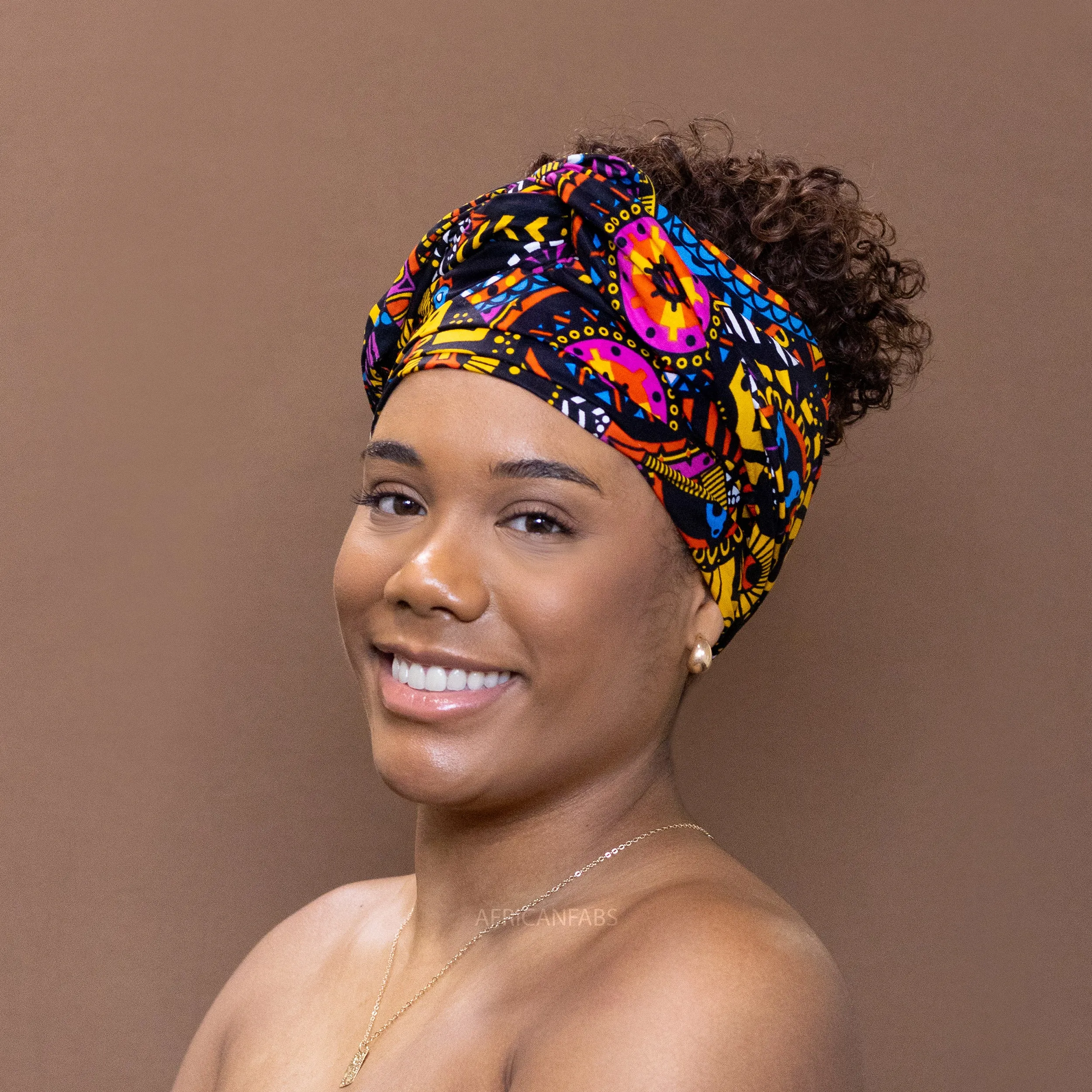 African Dark Multicolor disks headwrap