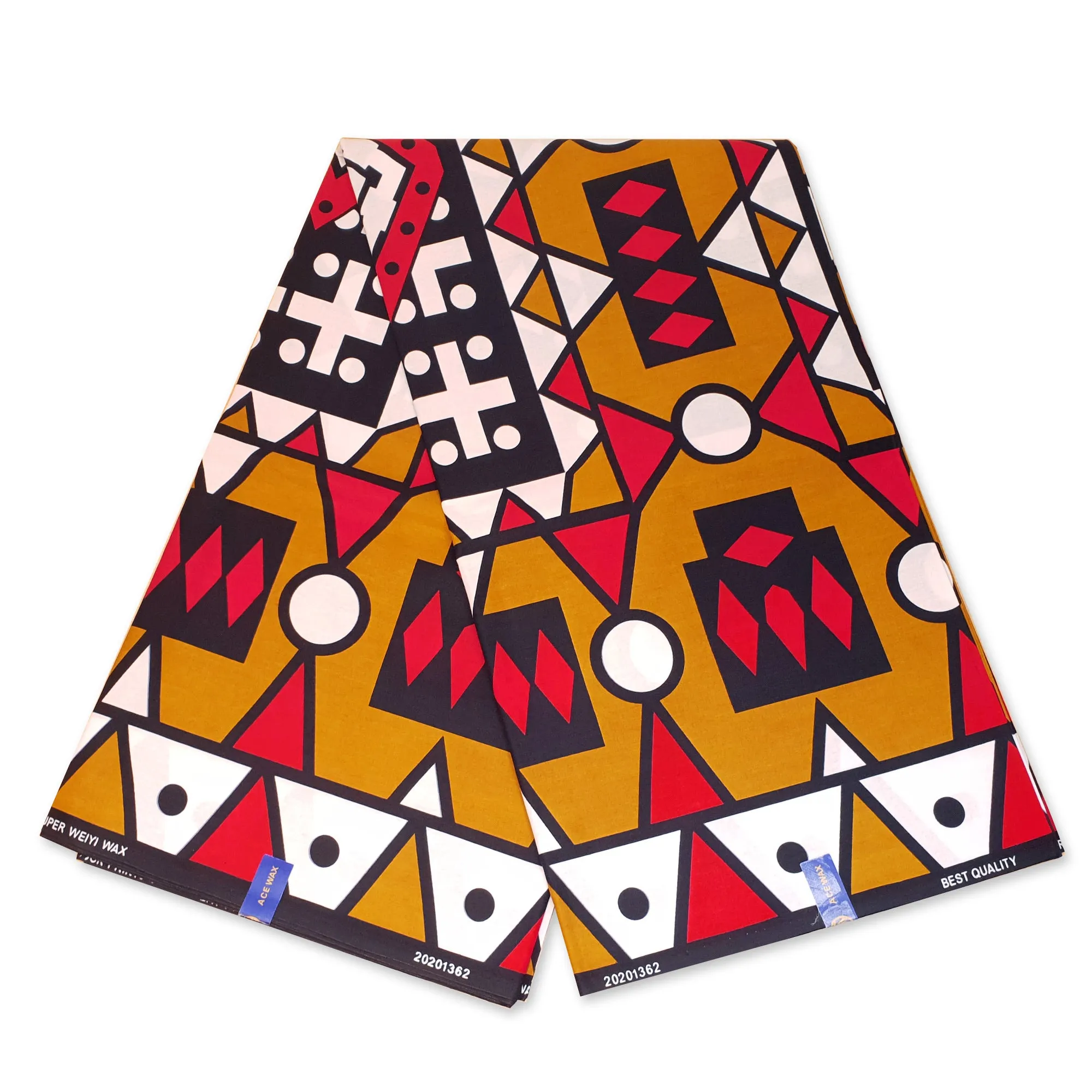 African headwrap - Mustard / red samakaka