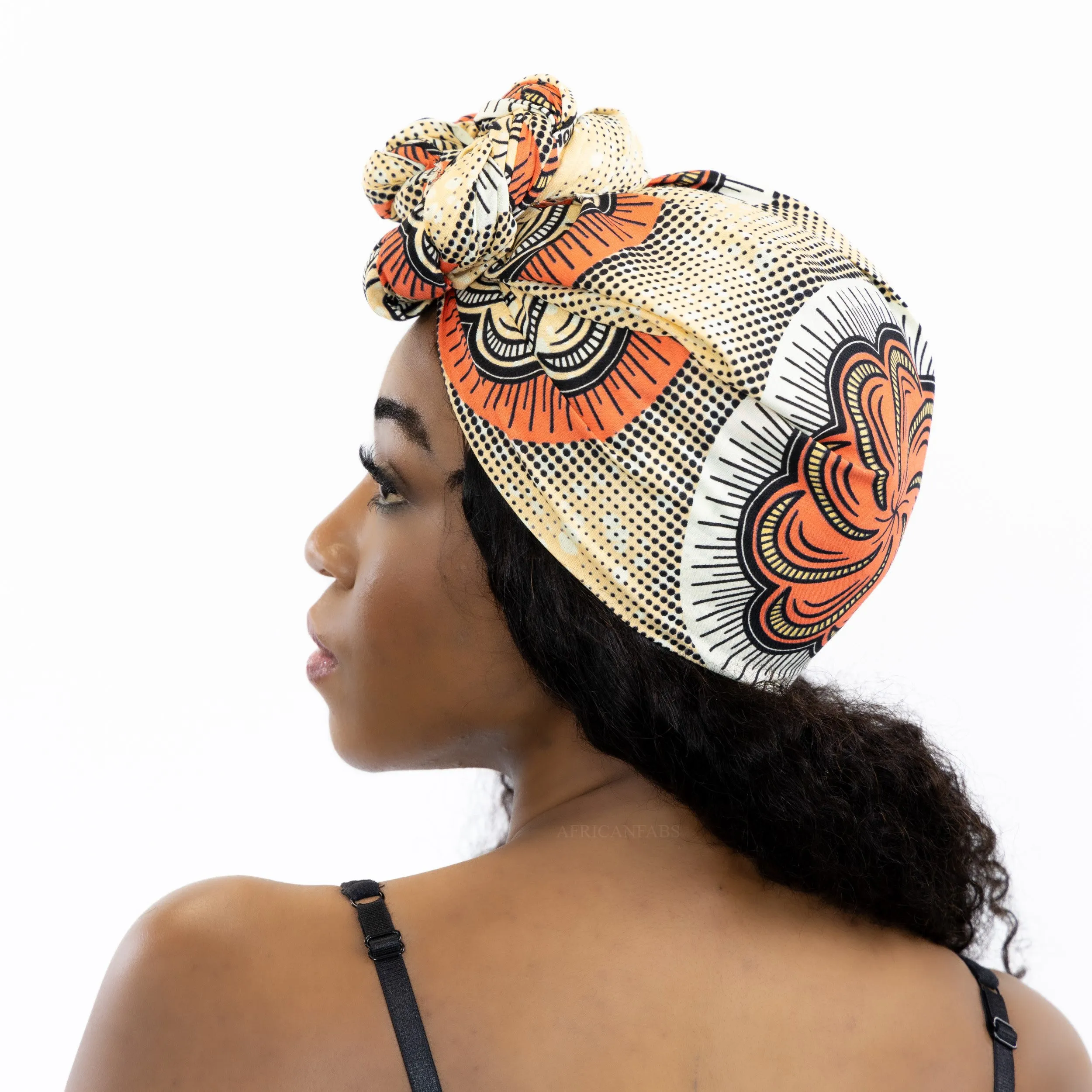 African headwrap - Salmon Flower