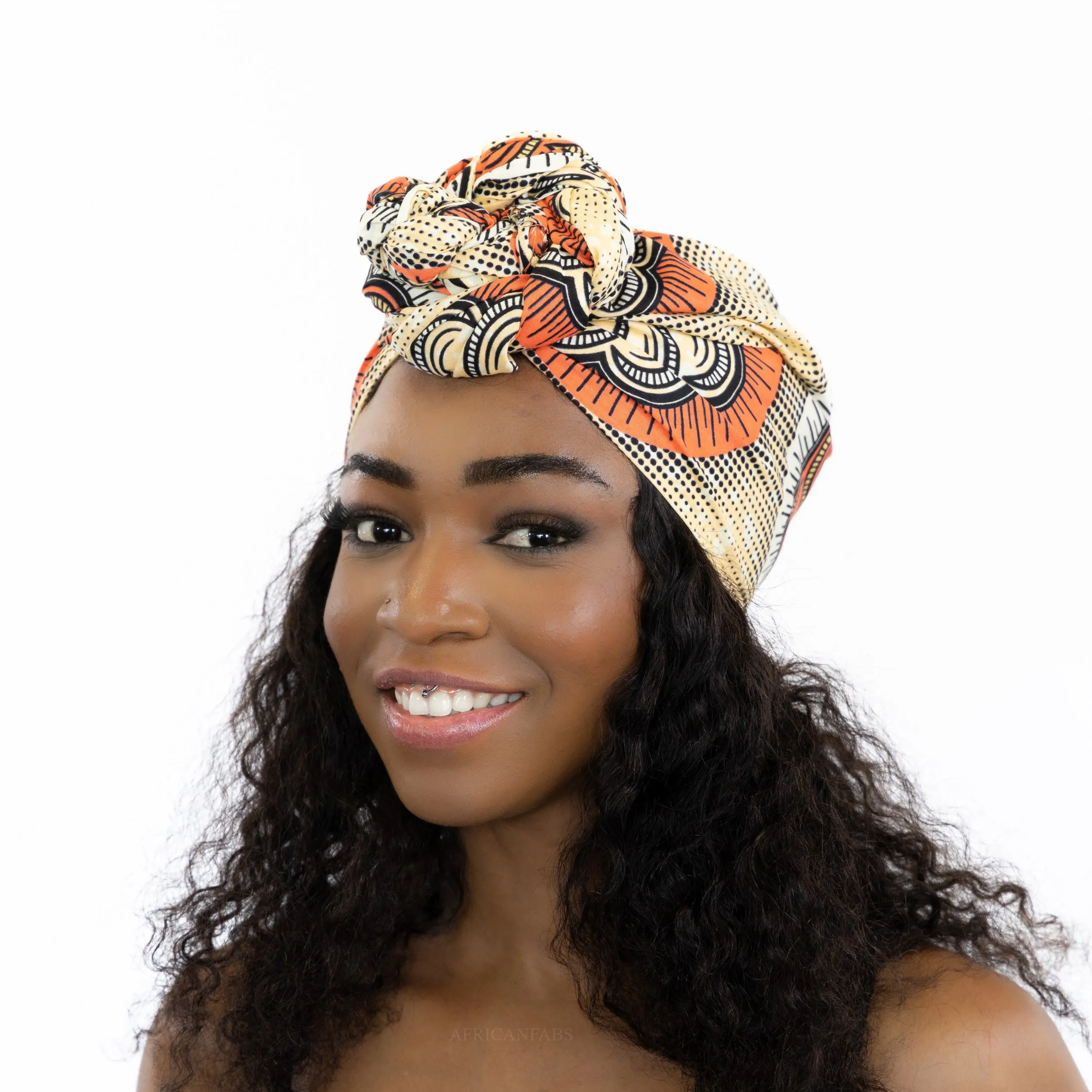 African headwrap - Salmon Flower