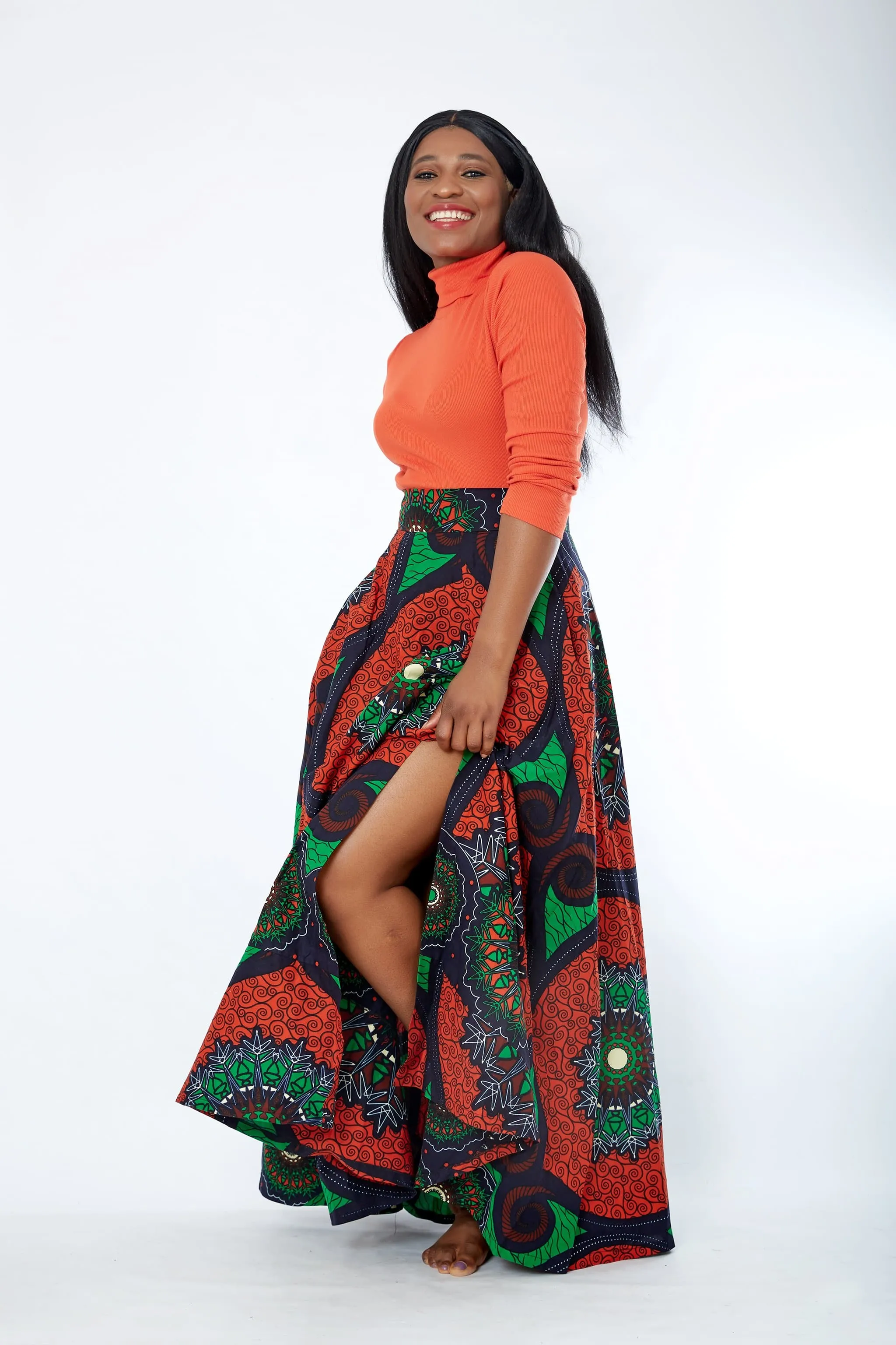 African Print Ankara Maxi Skirt - Uloma