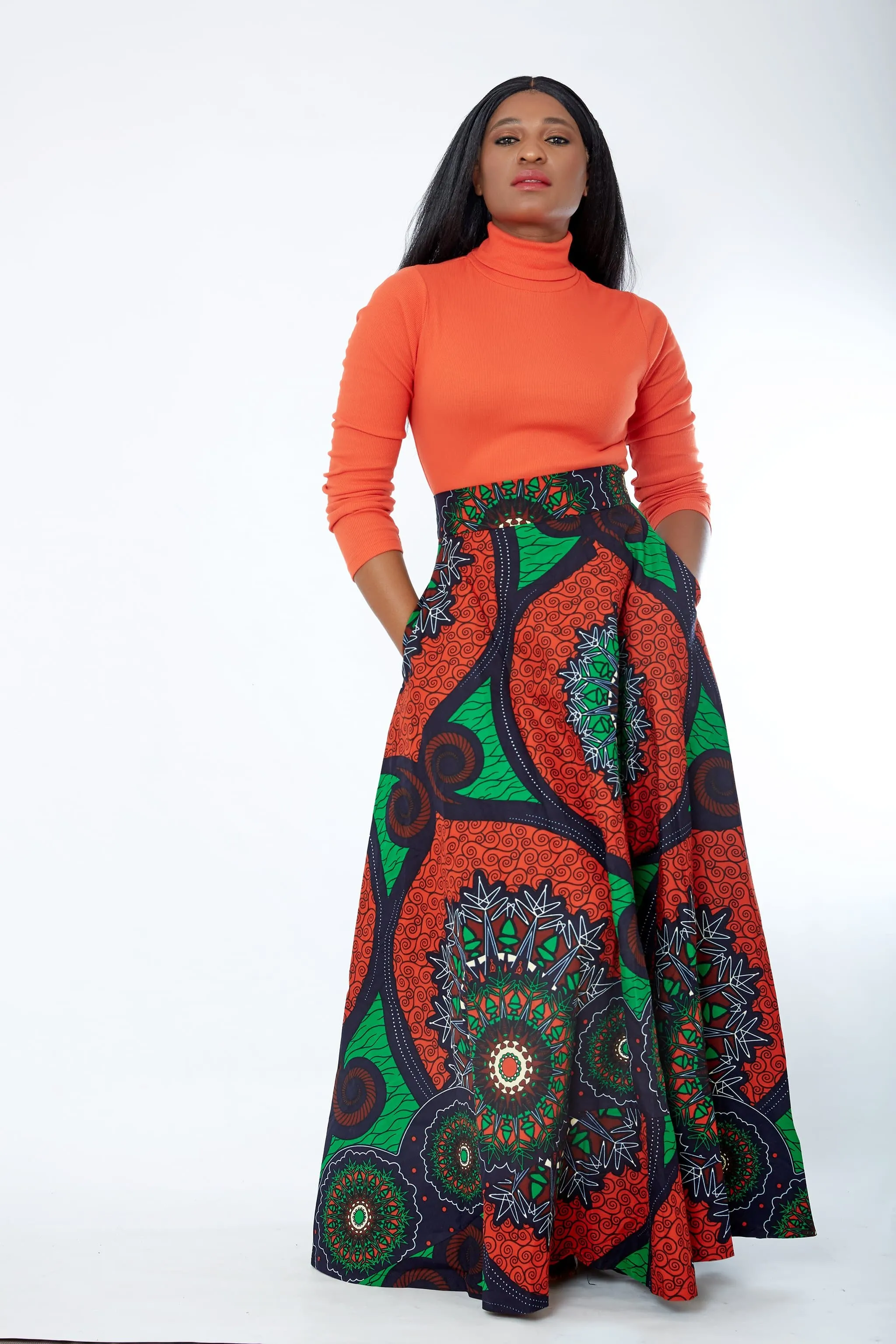 African Print Ankara Maxi Skirt - Uloma