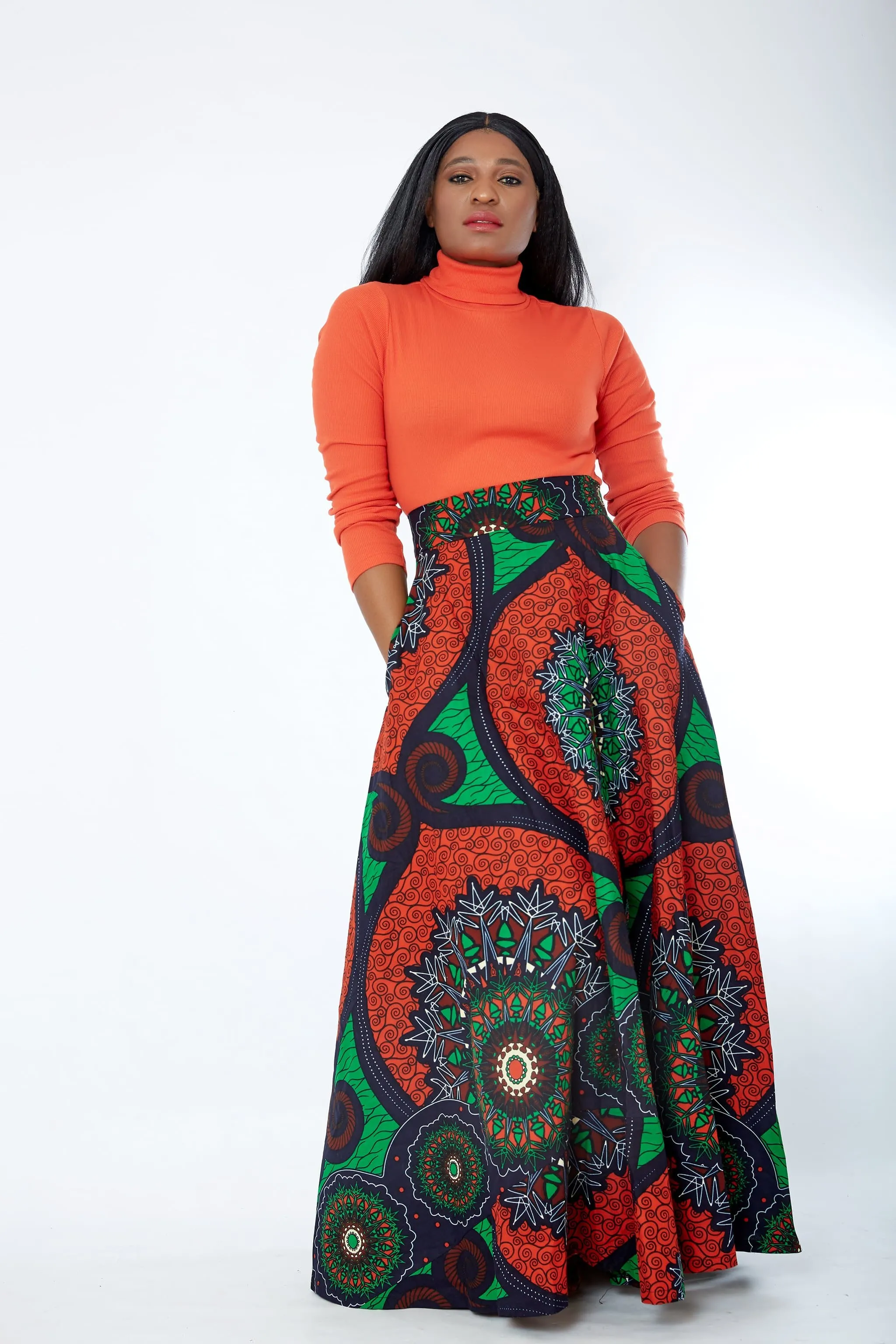 African Print Ankara Maxi Skirt - Uloma