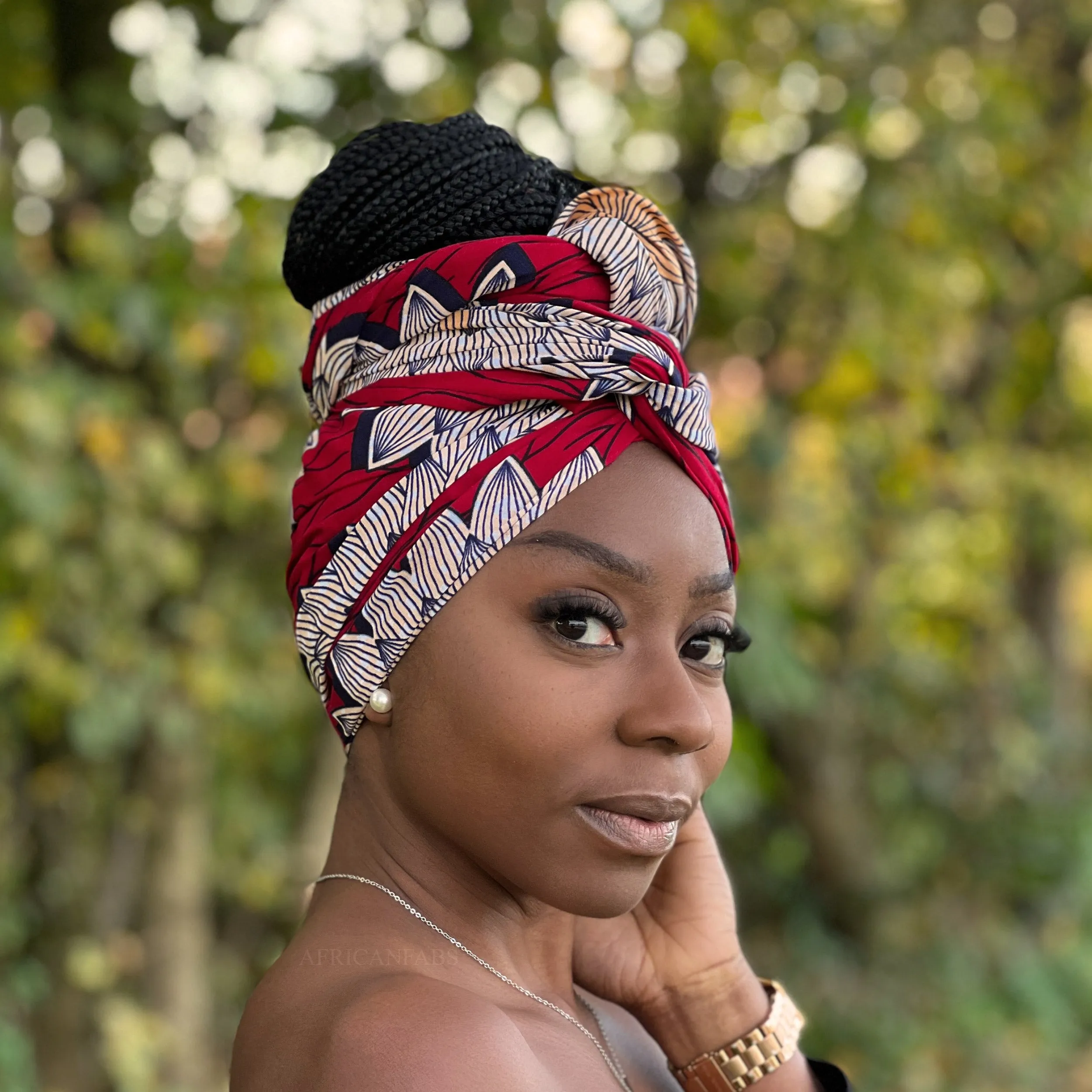 African Red / beige / headwrap