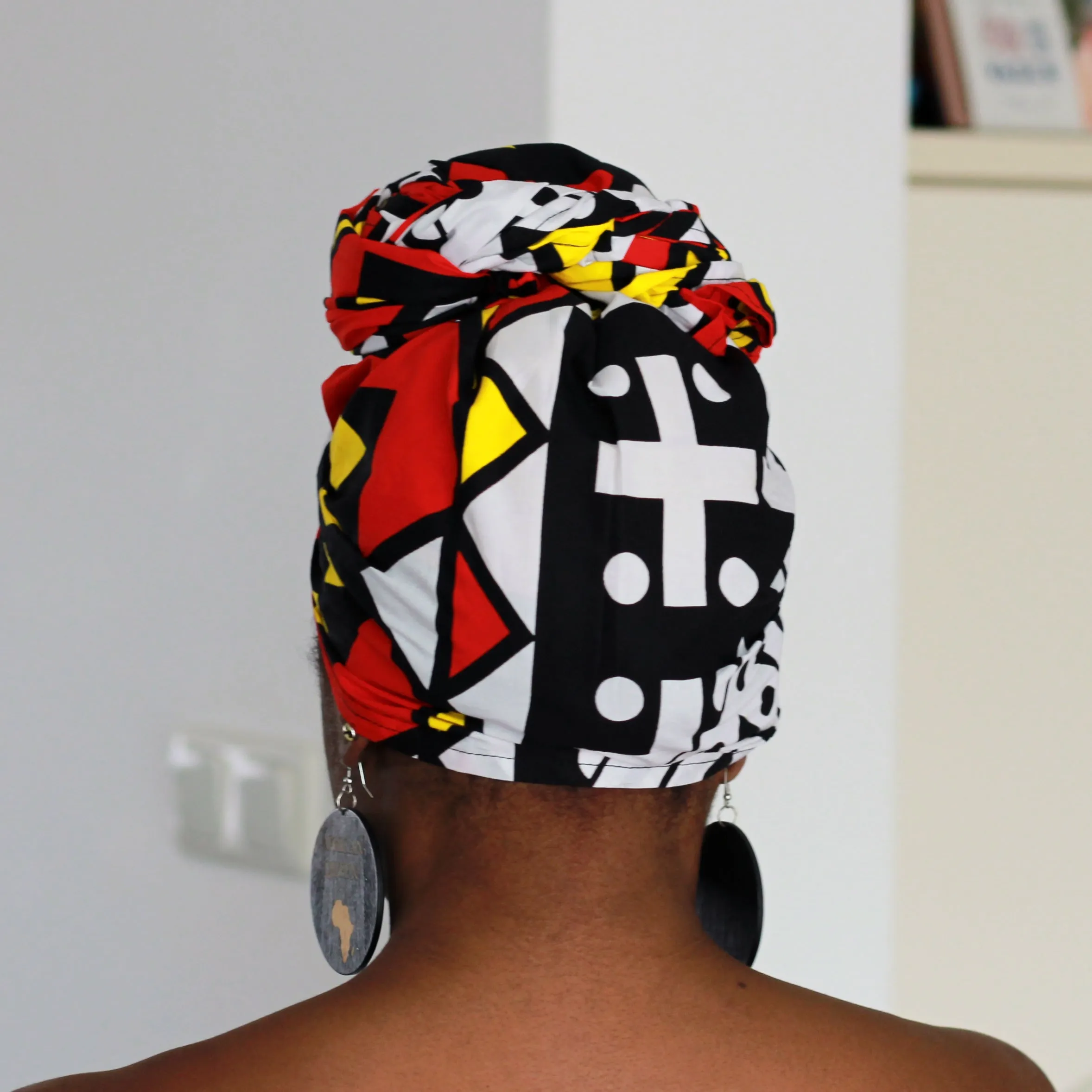 African Red Samakaka headwrap - Angolan Samacaca Tribal Print