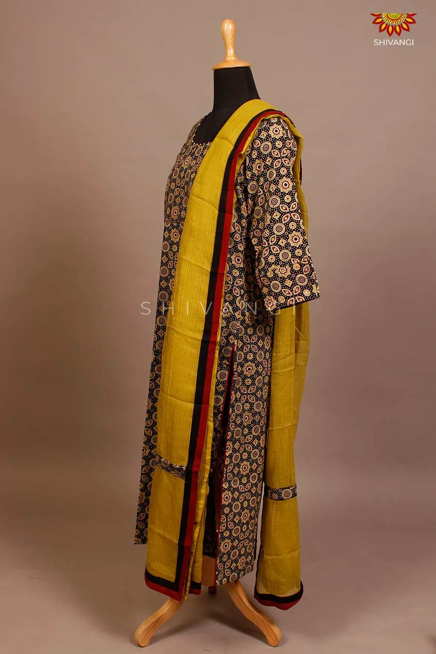 Ajrak Block Print Kurti For Women - AS1603