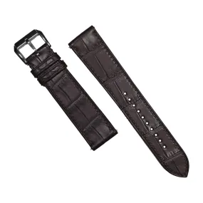 Alligator Leather Watch Strap in Brown (Non-Glossy)