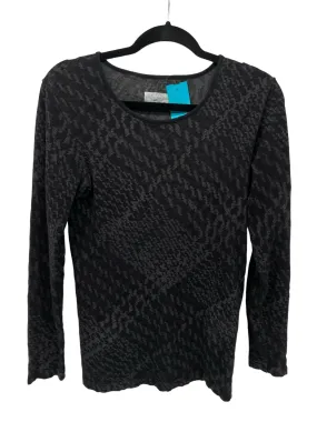 Athleta Misses Size Medium Black Print Athleisure Long Sleeve