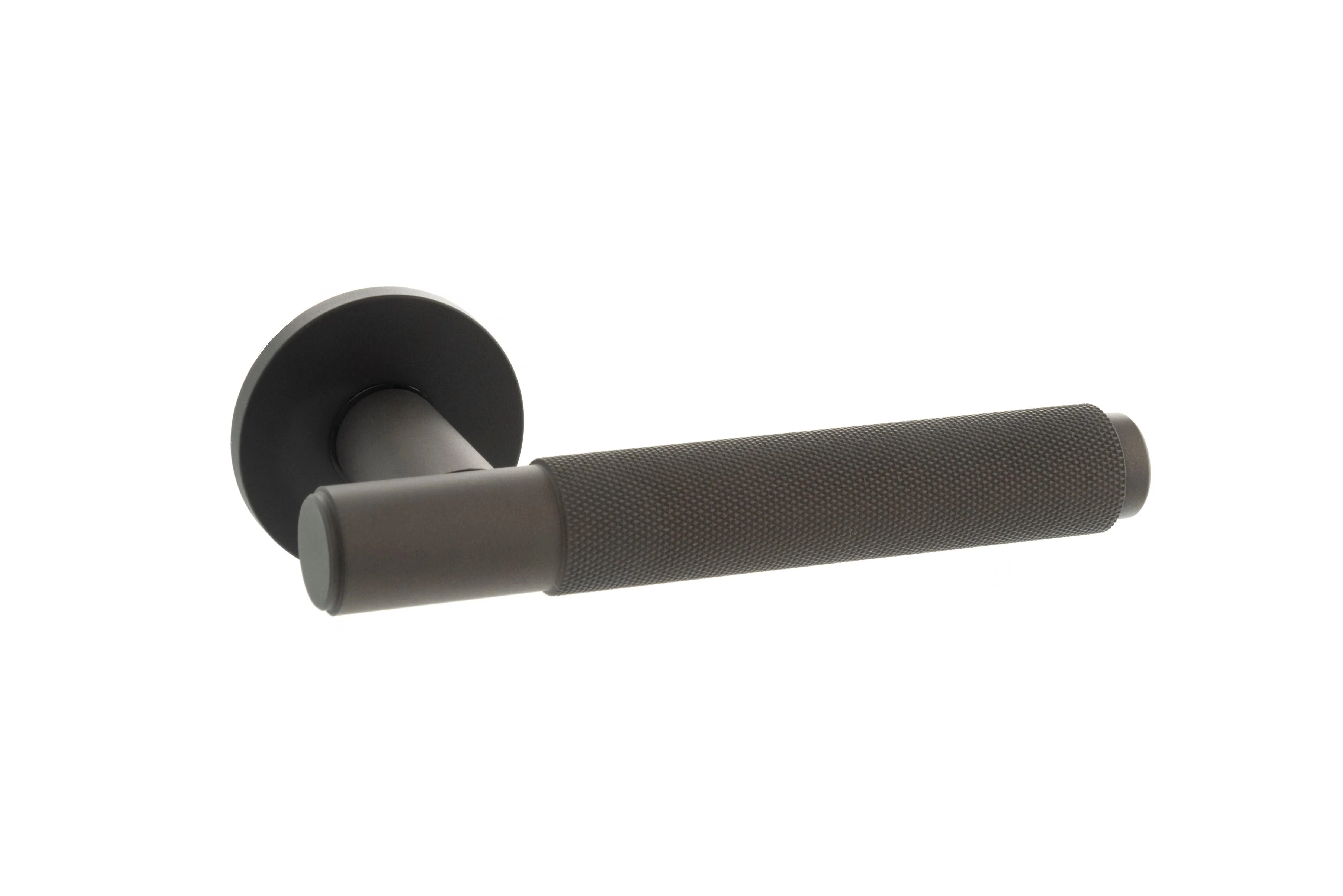 Atlantic Crompton Designer Lever on 5mm Slimline Round Rose - Urban Dark Bronze