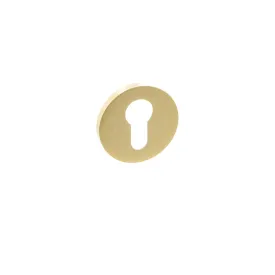 Atlantic Euro Escutcheon on 5mm Slimline Round Rose - Satin Brass