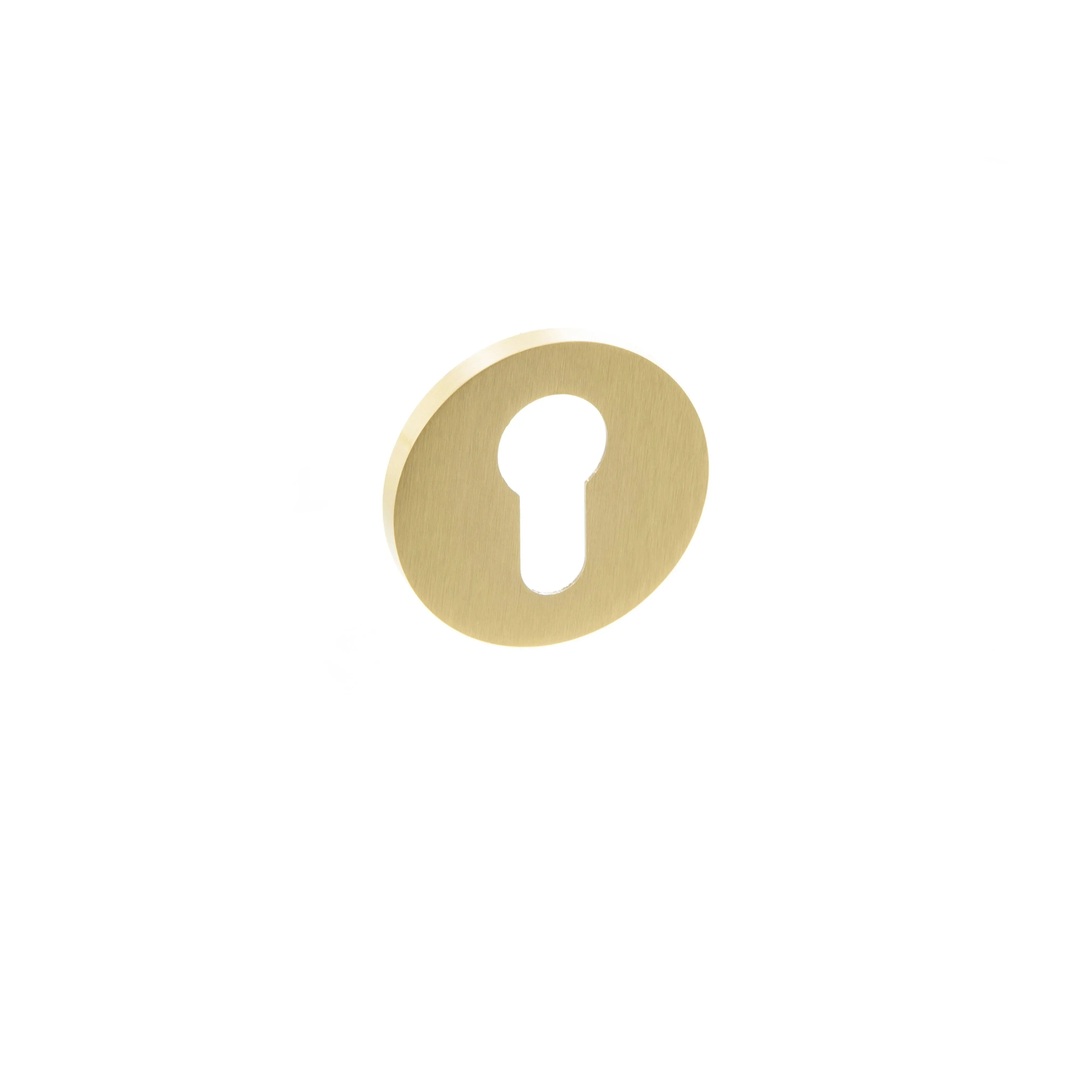 Atlantic Euro Escutcheon on 5mm Slimline Round Rose - Satin Brass