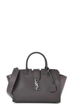 Baby Downtown Cabas Tote with Crocodile Embossed Sides Earth