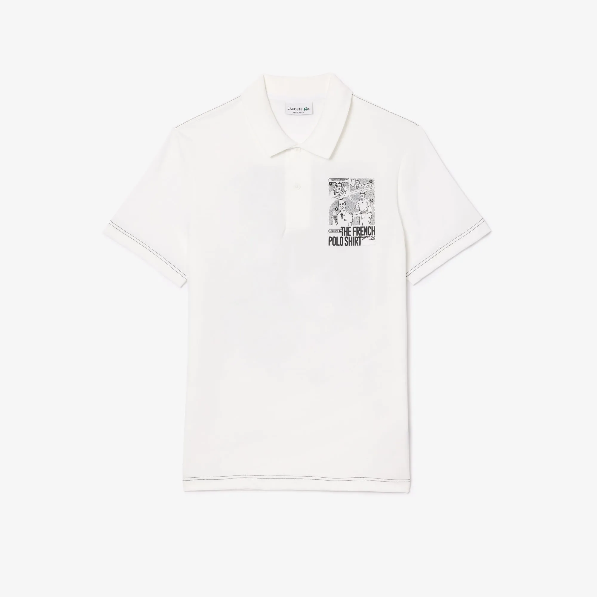 Back and Front Print Lacoste Movement Polo Shirt