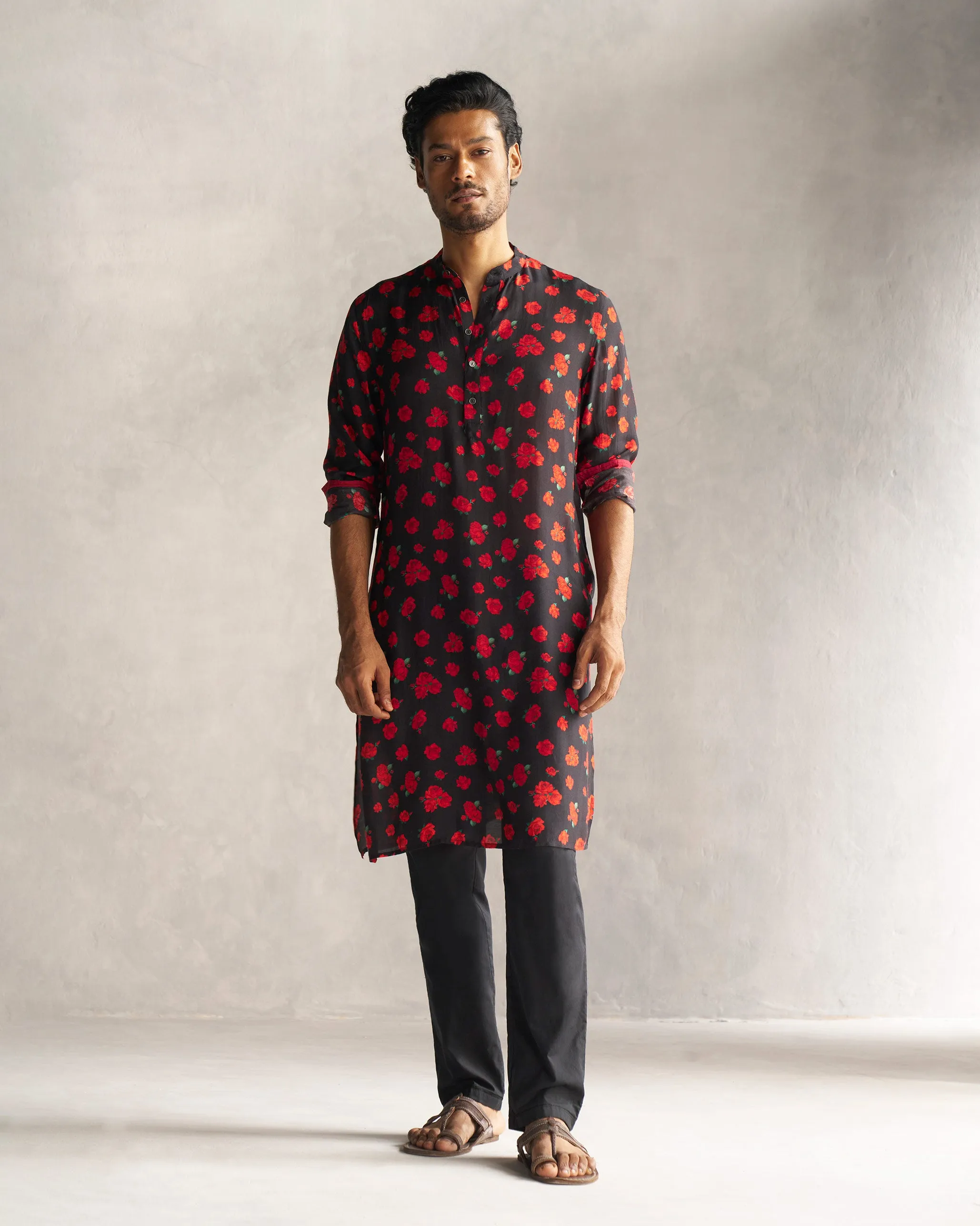 Bageecha Kurta - Black