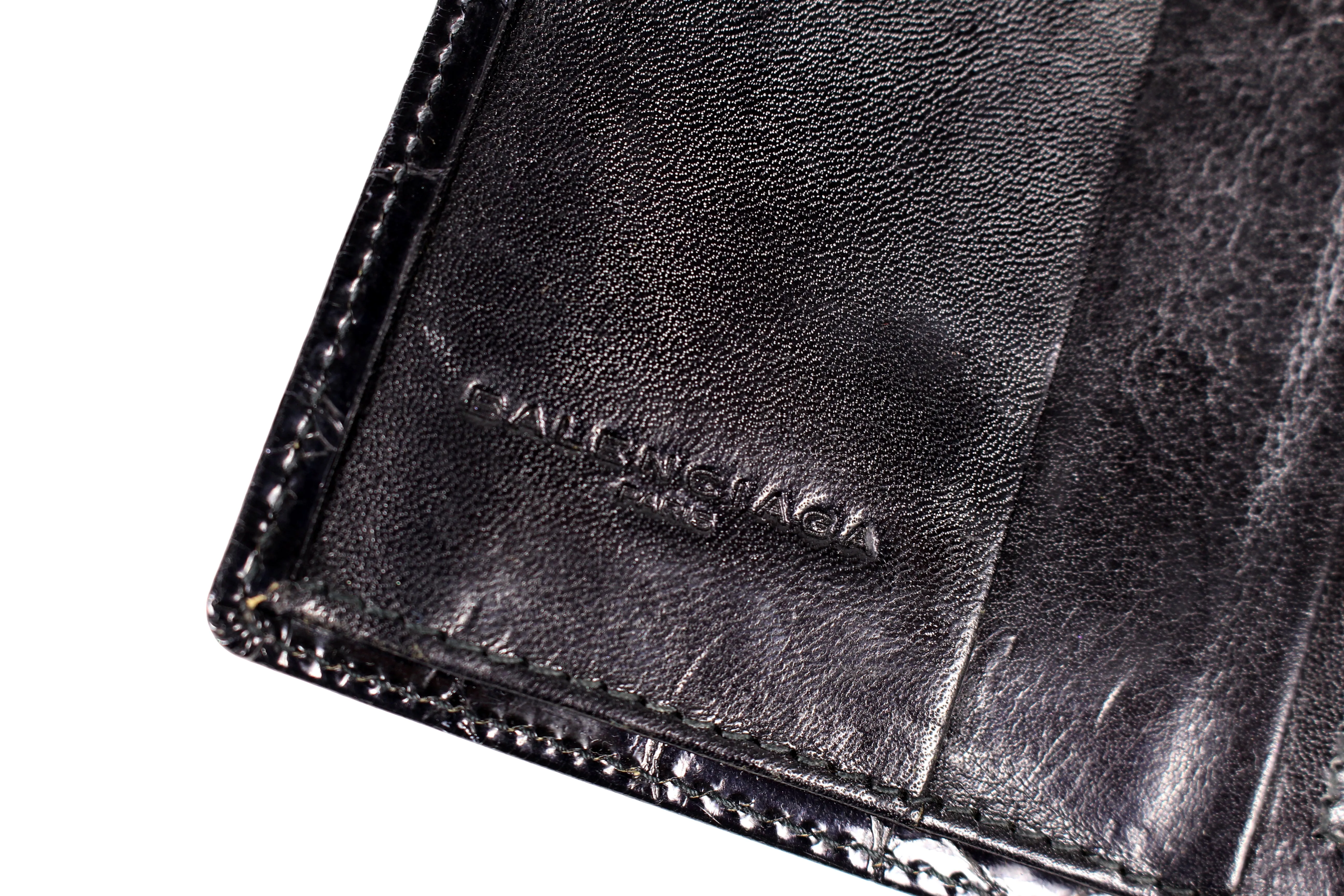 BALENCIAGA black crocodile skin wallet