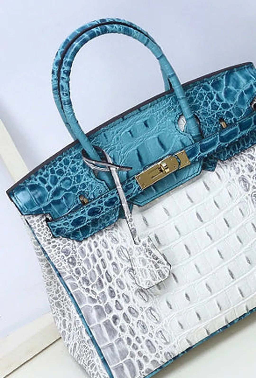 BECCA - BI-COLOR CROC KELLY BAG