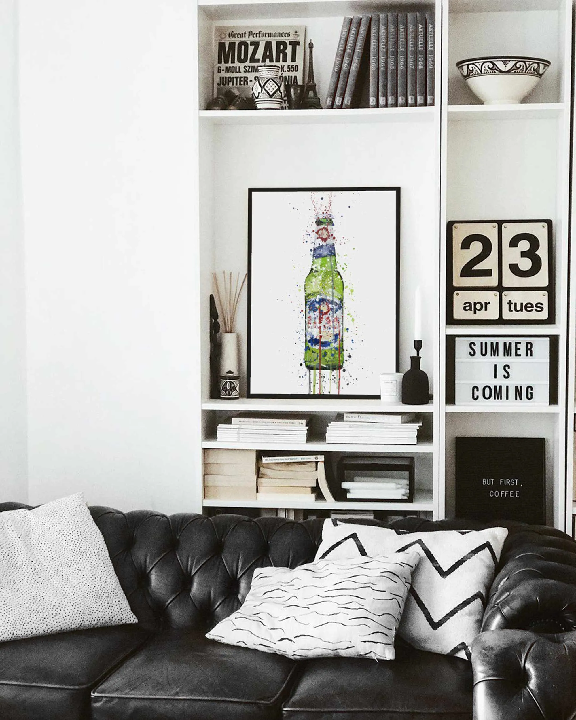 Beer Bottle Wall Art Print 'Green'