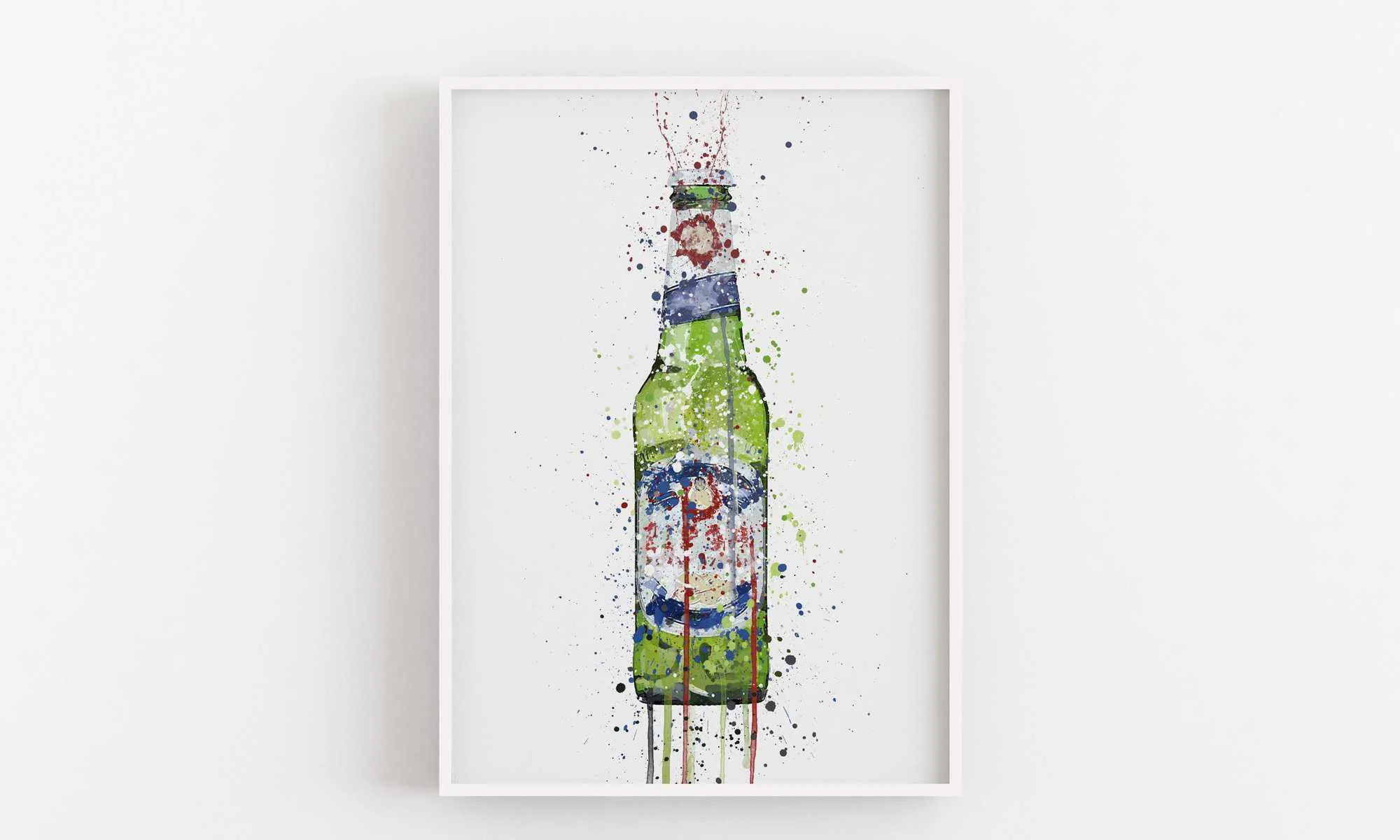 Beer Bottle Wall Art Print 'Green'