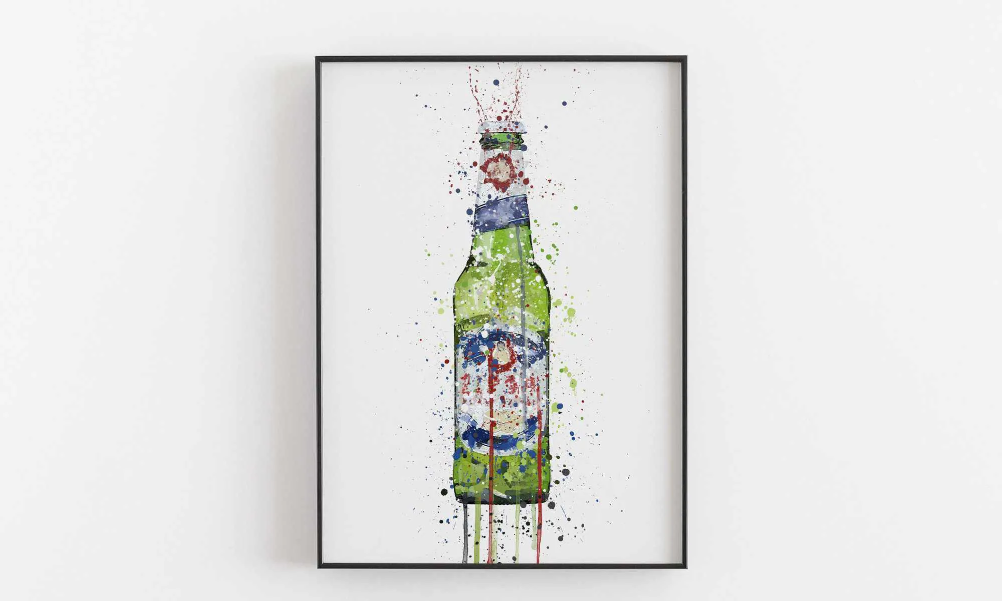 Beer Bottle Wall Art Print 'Green'