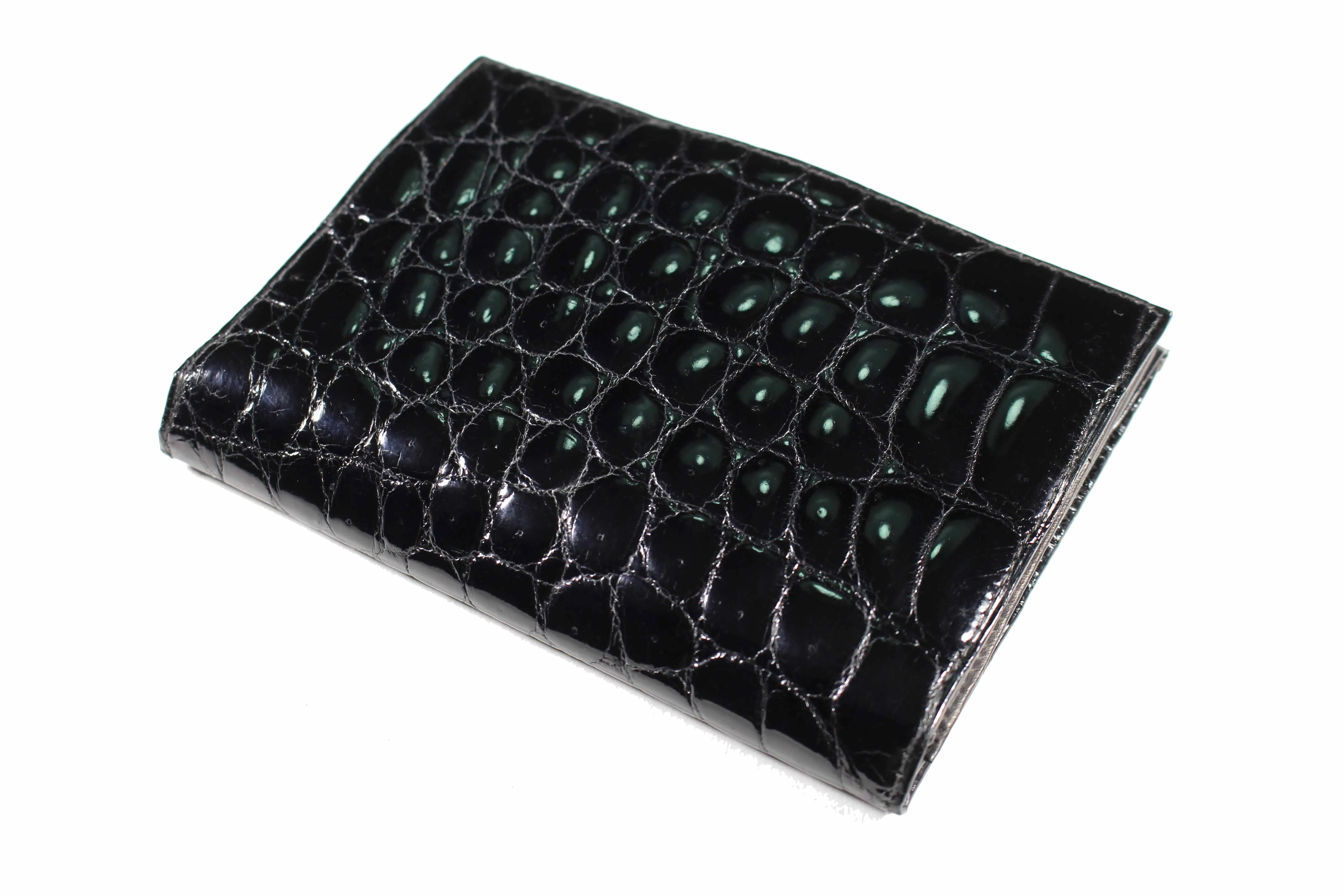 Black crocodile skin wallet