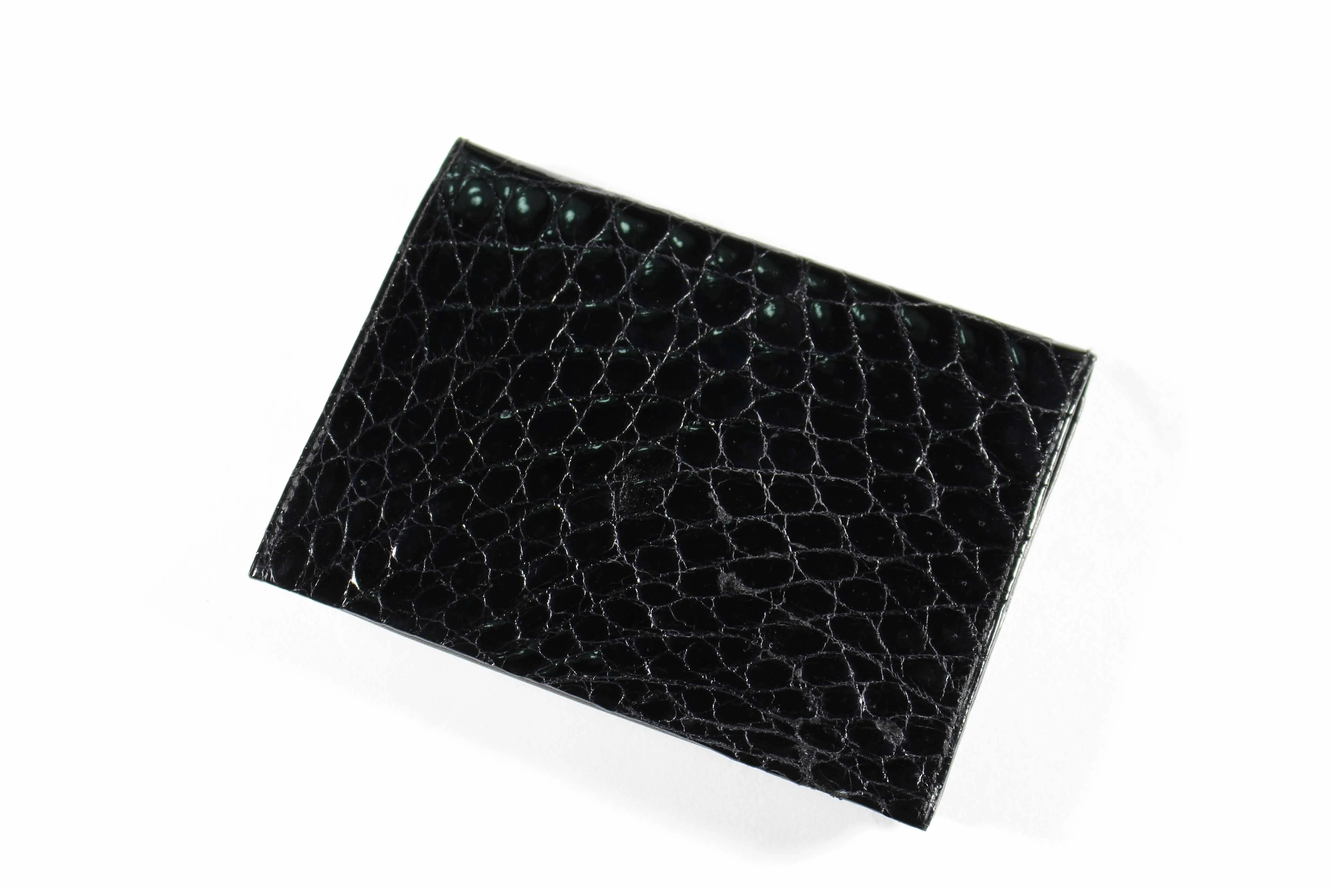 Black crocodile skin wallet