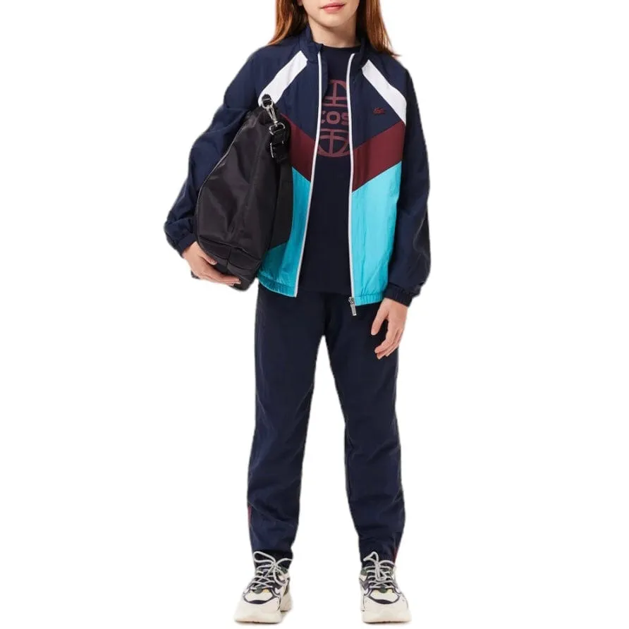 Boys Lacoste Colorblock Zip-Up Jacket (Navy Blue/White) BJ1129-51