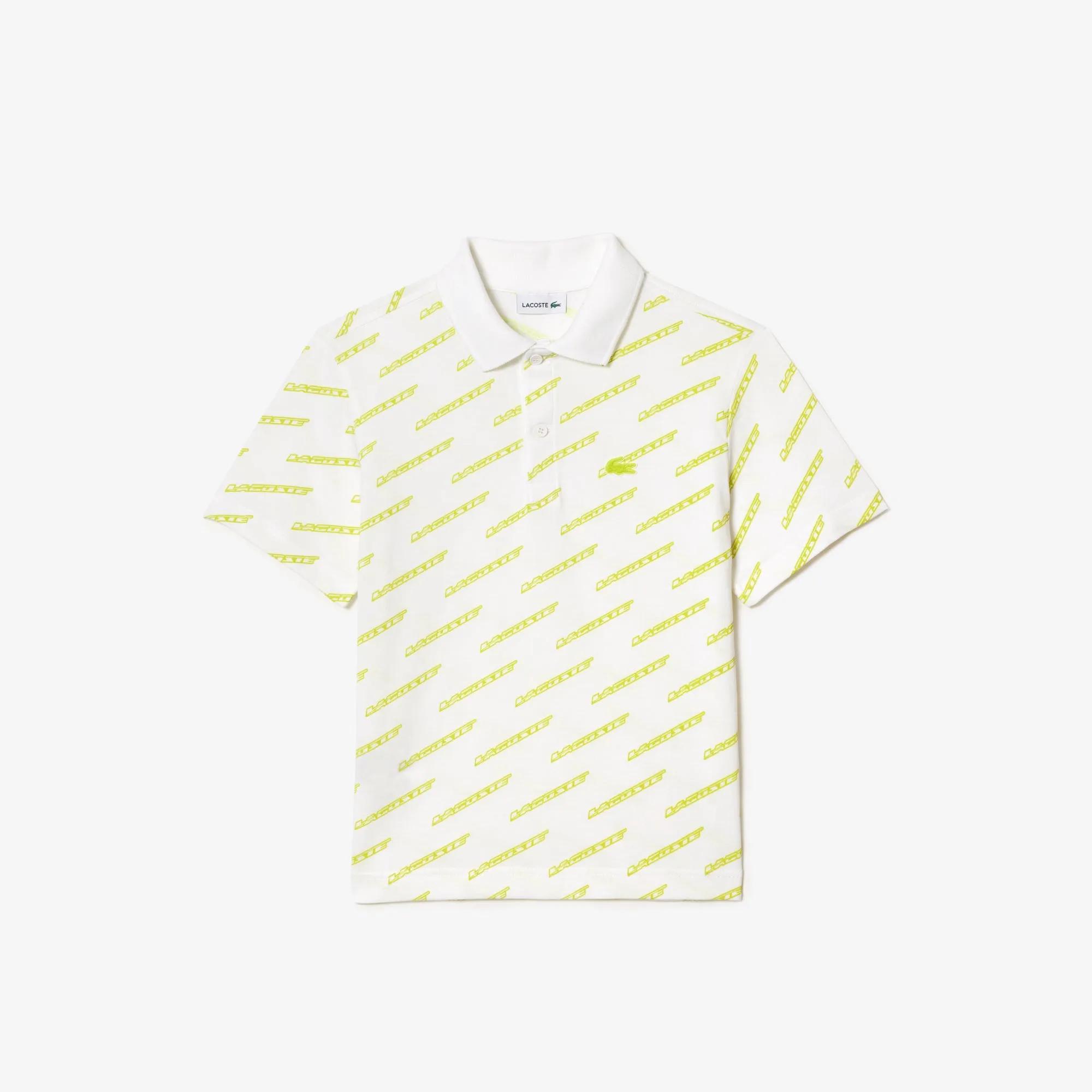 Boys’ Lacoste Printed Organic Cotton Polo Shirt