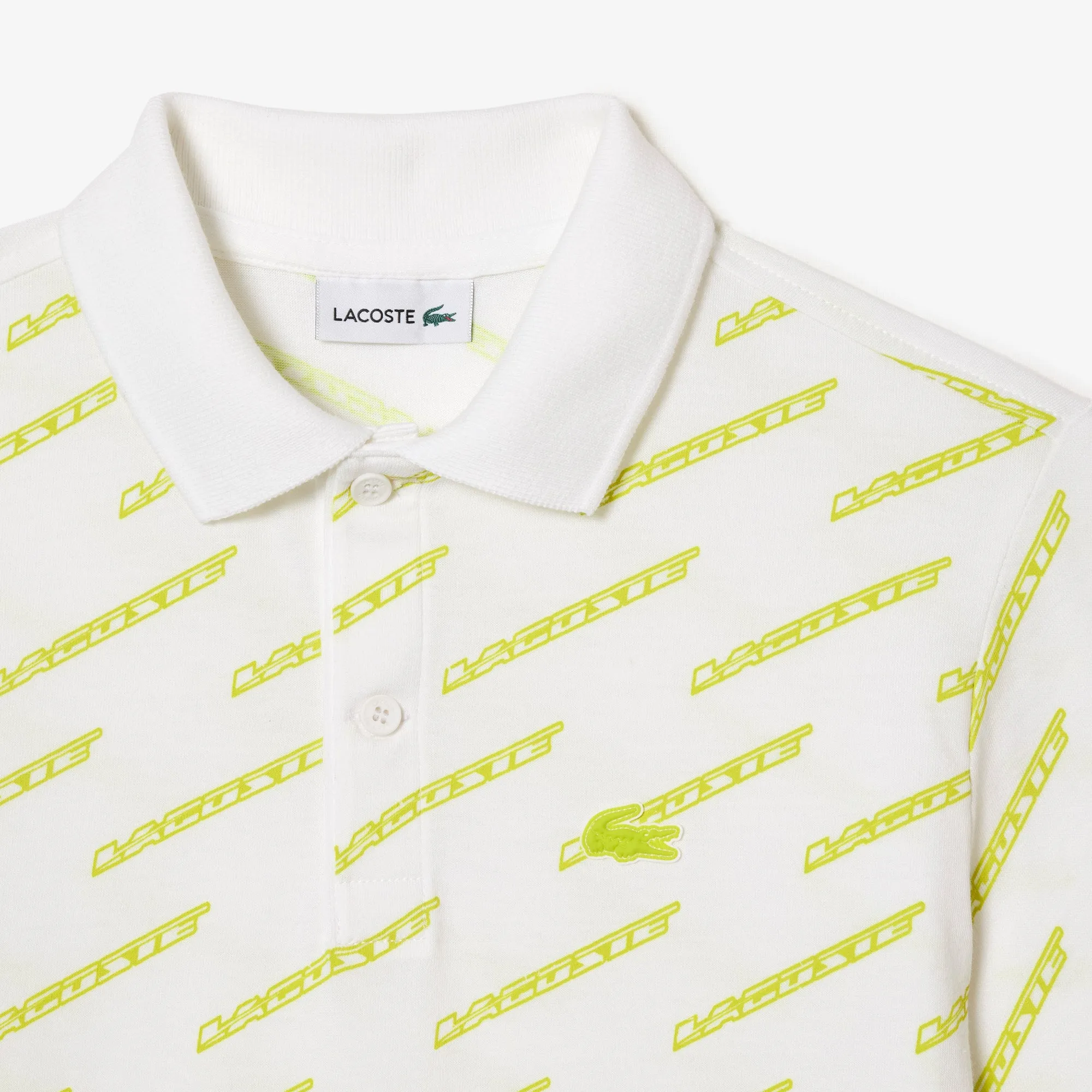 Boys’ Lacoste Printed Organic Cotton Polo Shirt