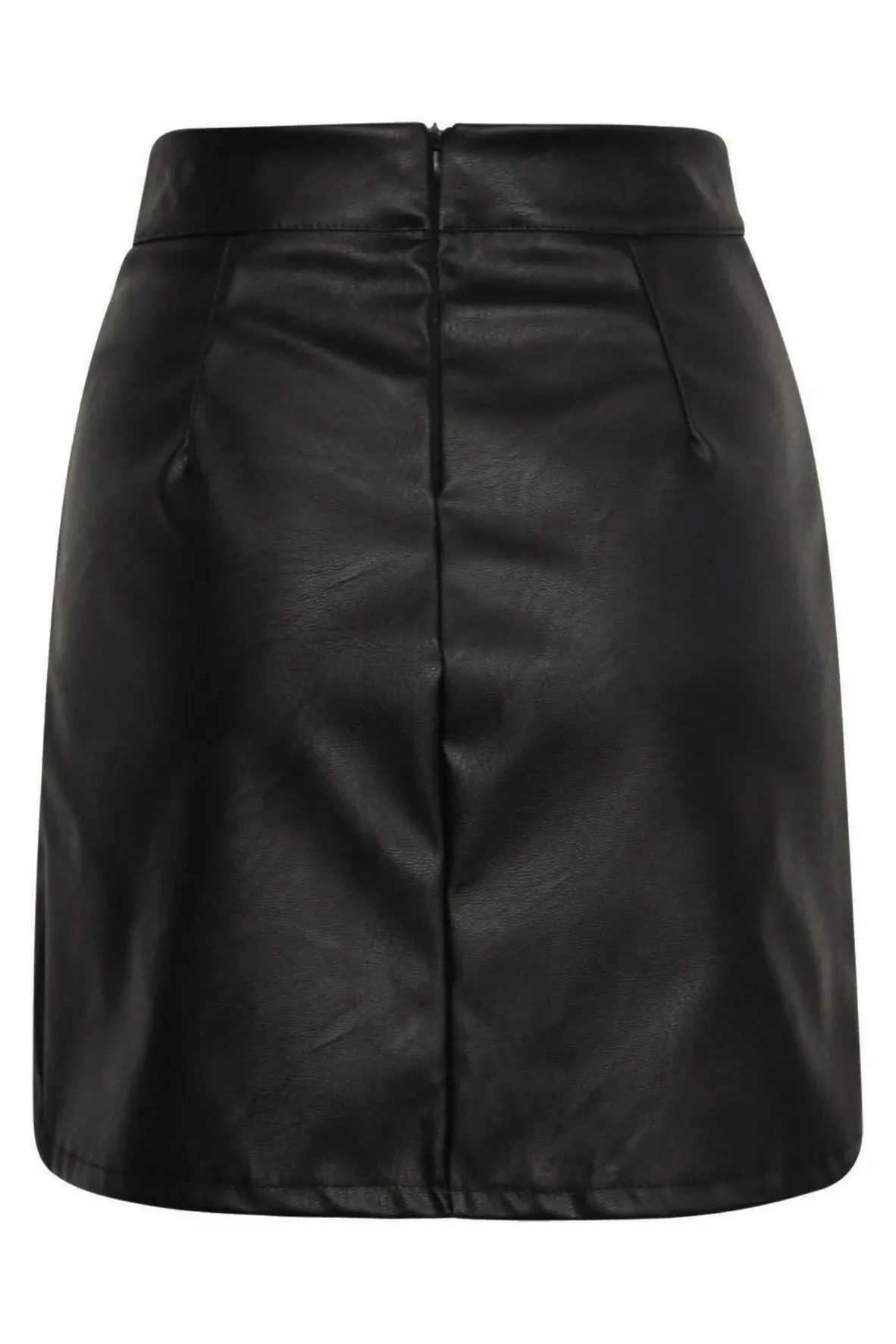 Brooke Black Leather Look Skirt