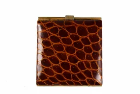 Brown crocodile skin cigarette case