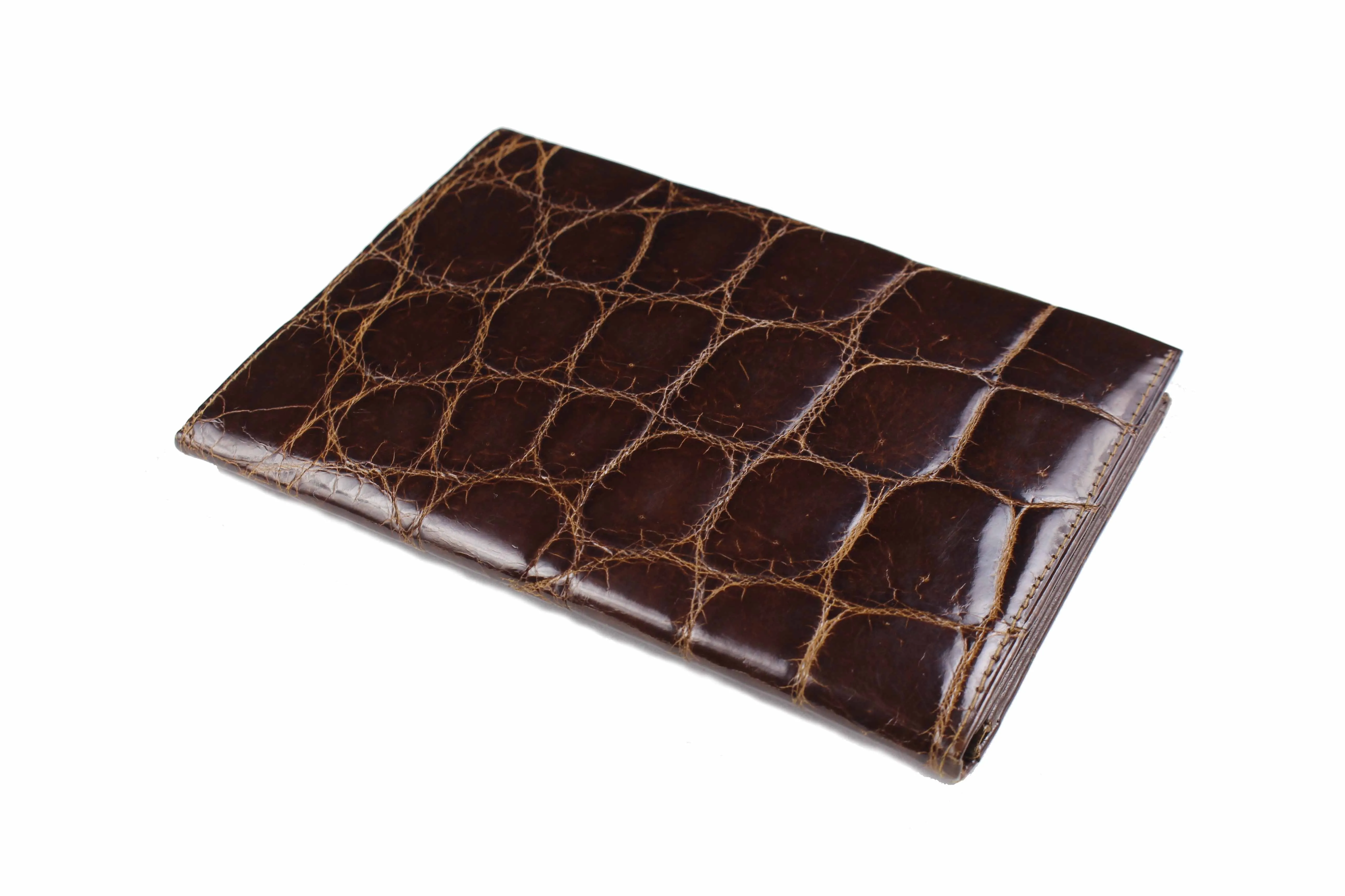 Brown crocodile skin wallet