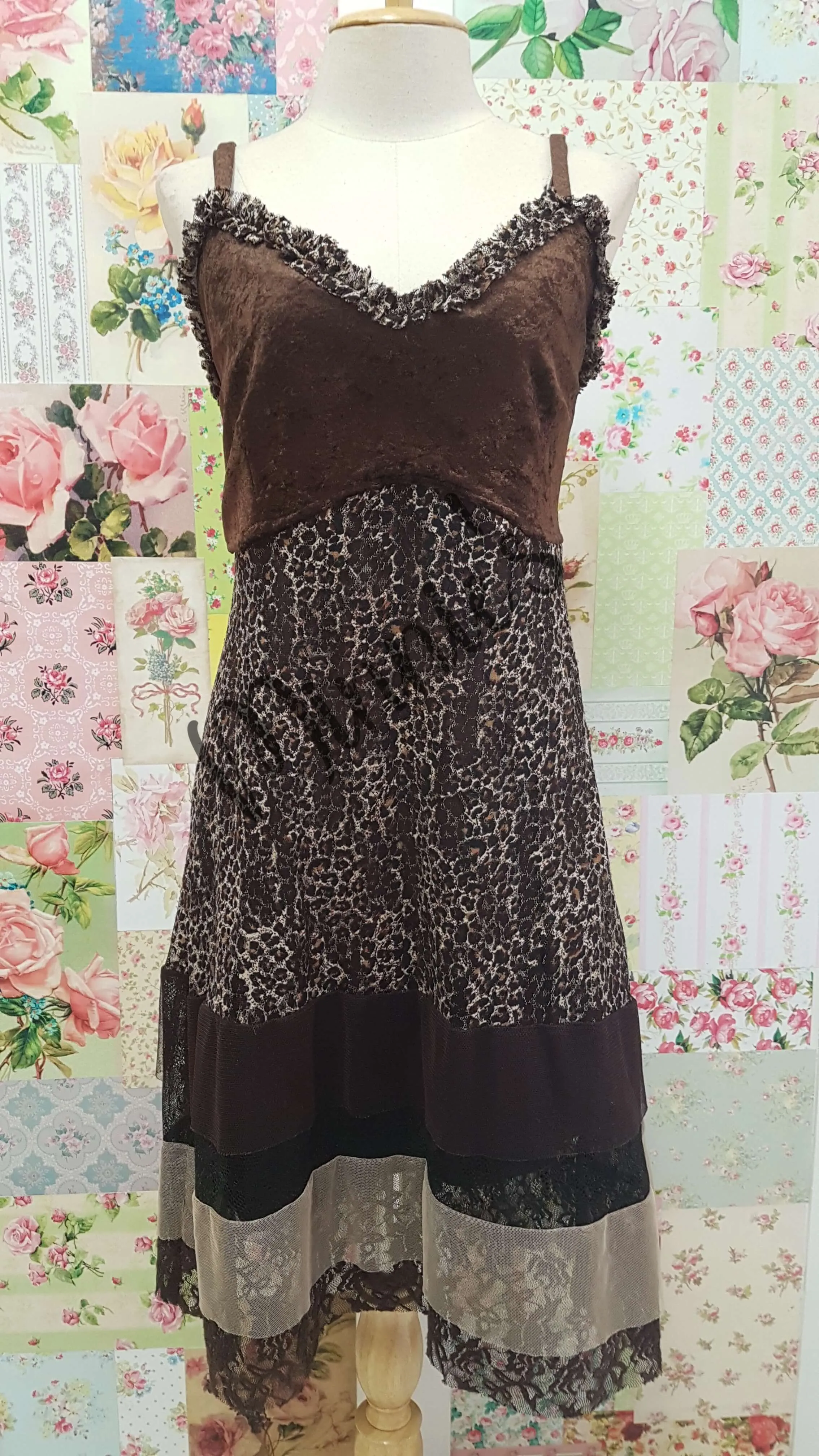 Brown Printed 2-Piece Top AG063