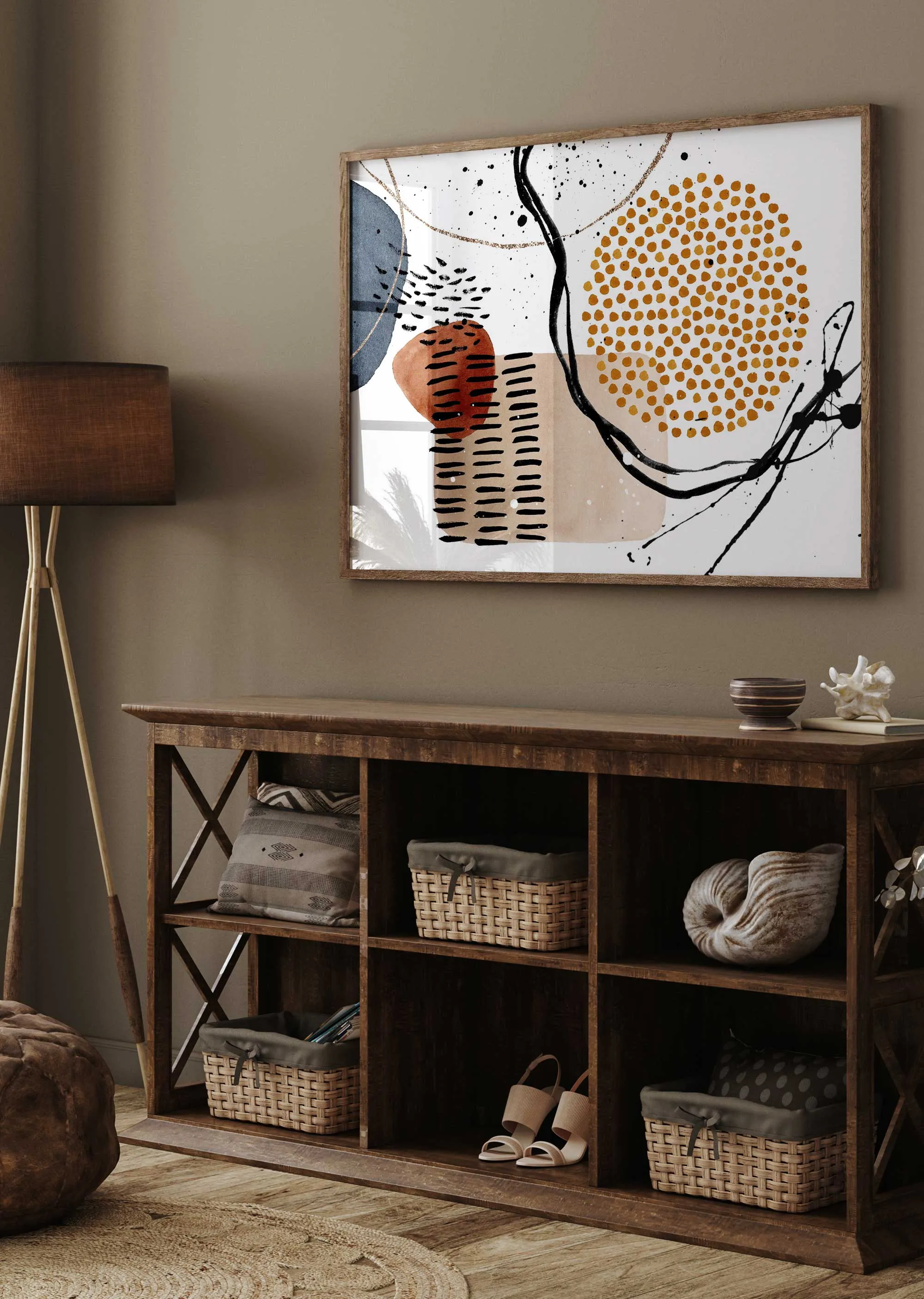 Burnt Orange Abstract Wall Art Print (2)