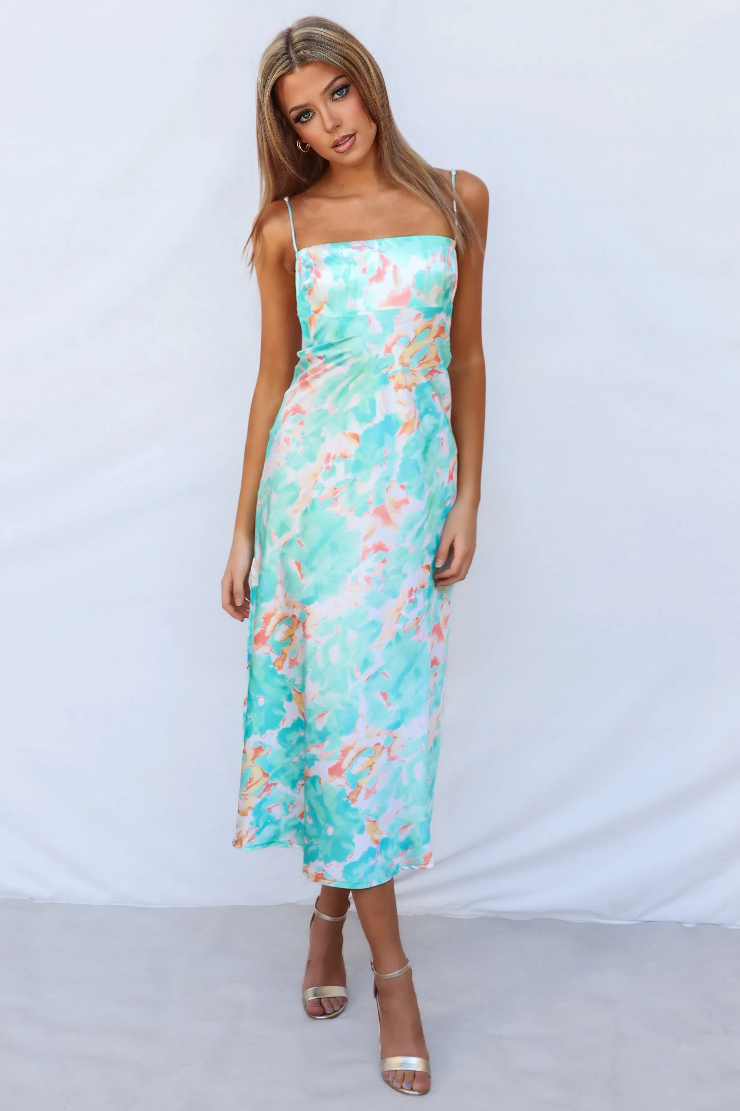 Catherine Midi Dress - Green Multi