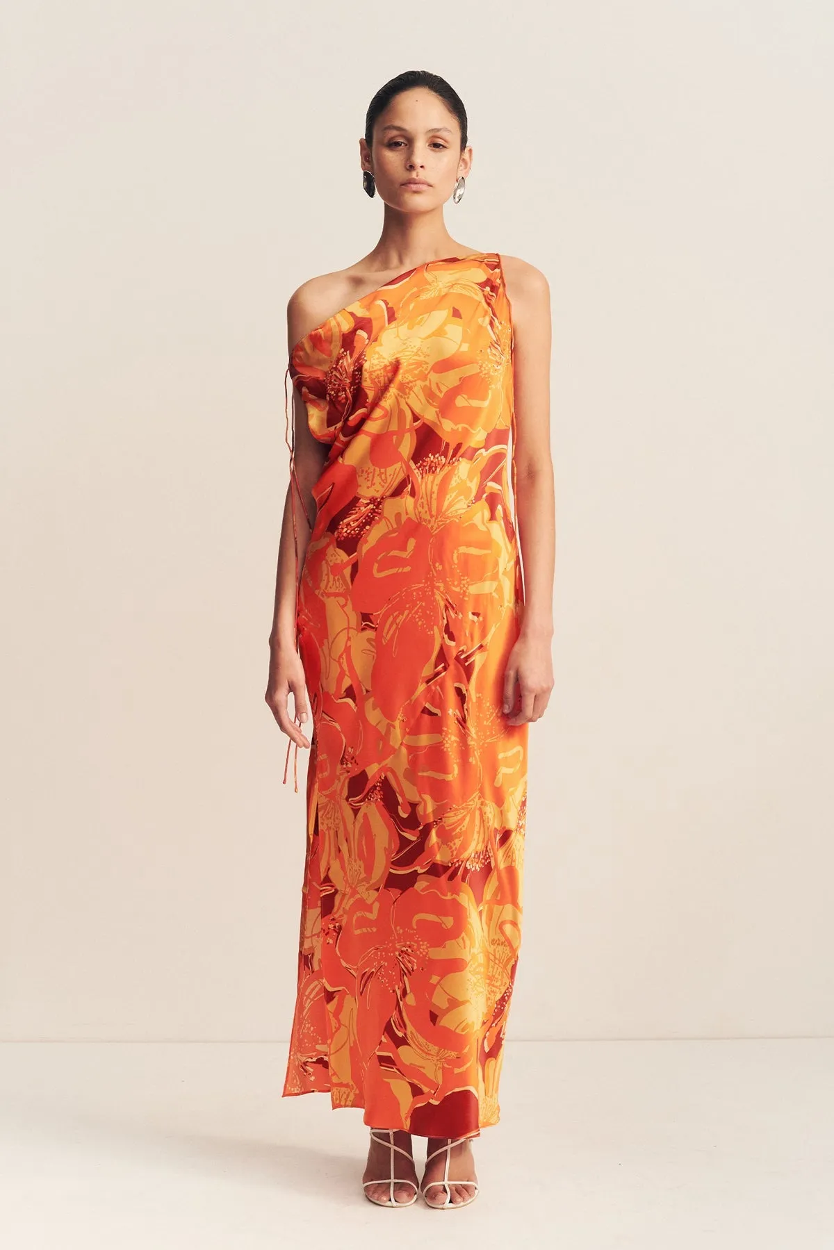 CHARA SILK TIE MAXI DRESS