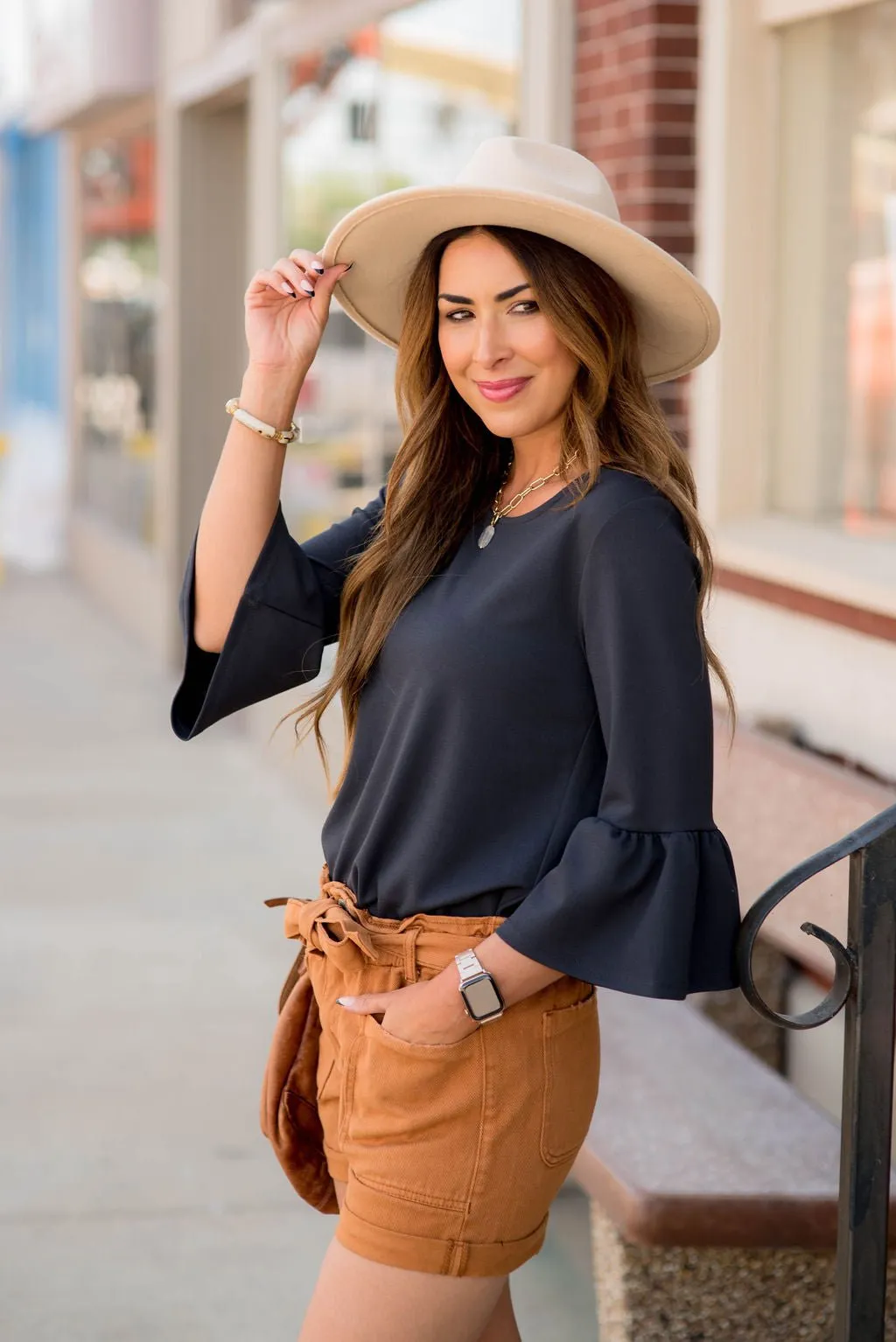 Charcoal Flutter Blouse