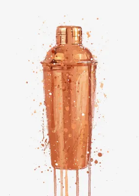 Cocktail Shaker Wall Art Print (Copper)