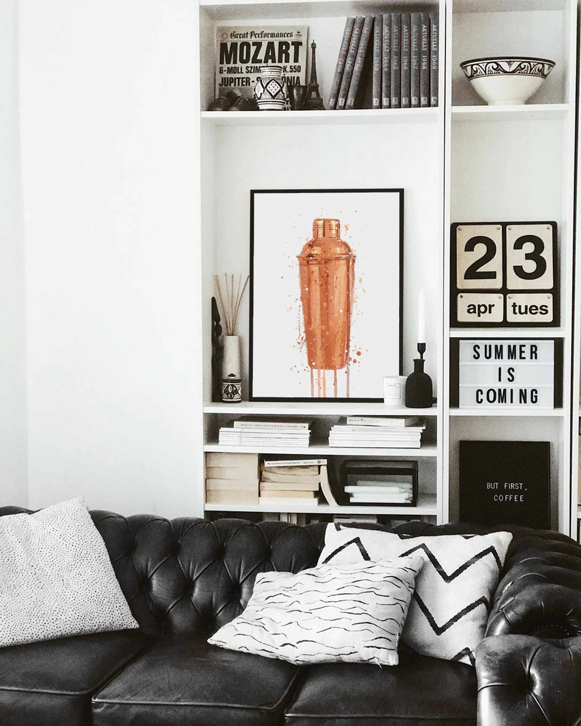 Cocktail Shaker Wall Art Print (Copper)