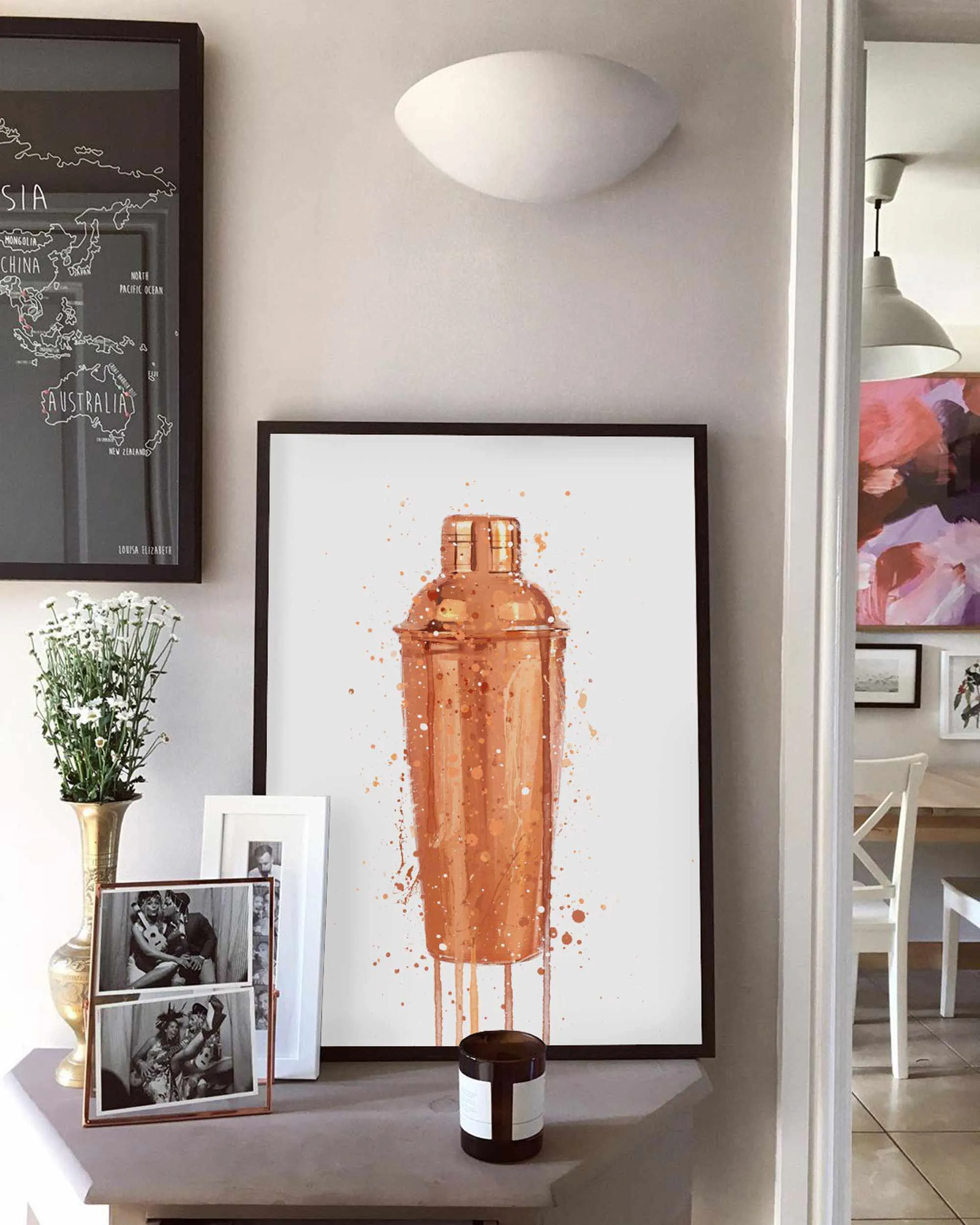 Cocktail Shaker Wall Art Print (Copper)