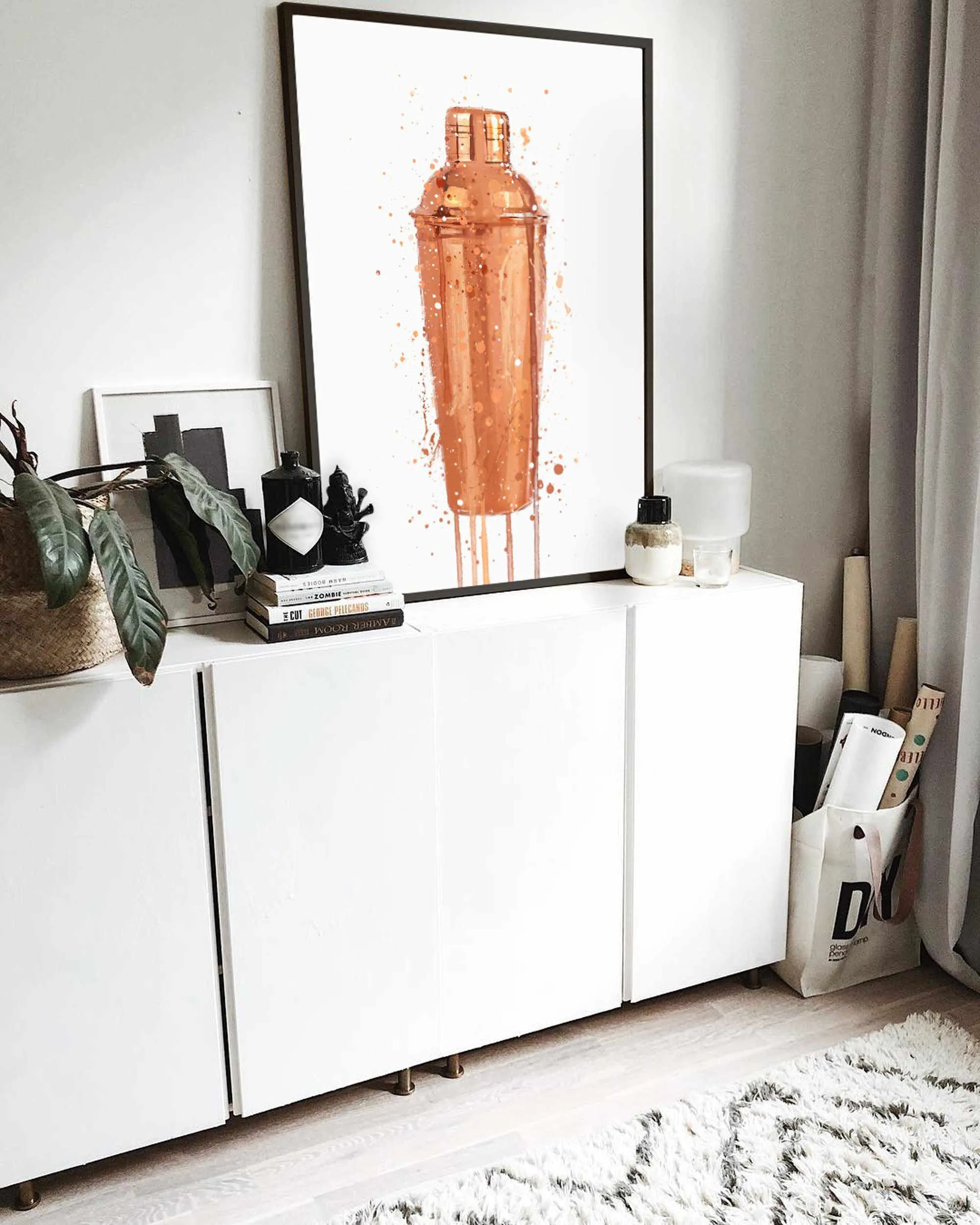 Cocktail Shaker Wall Art Print (Copper)