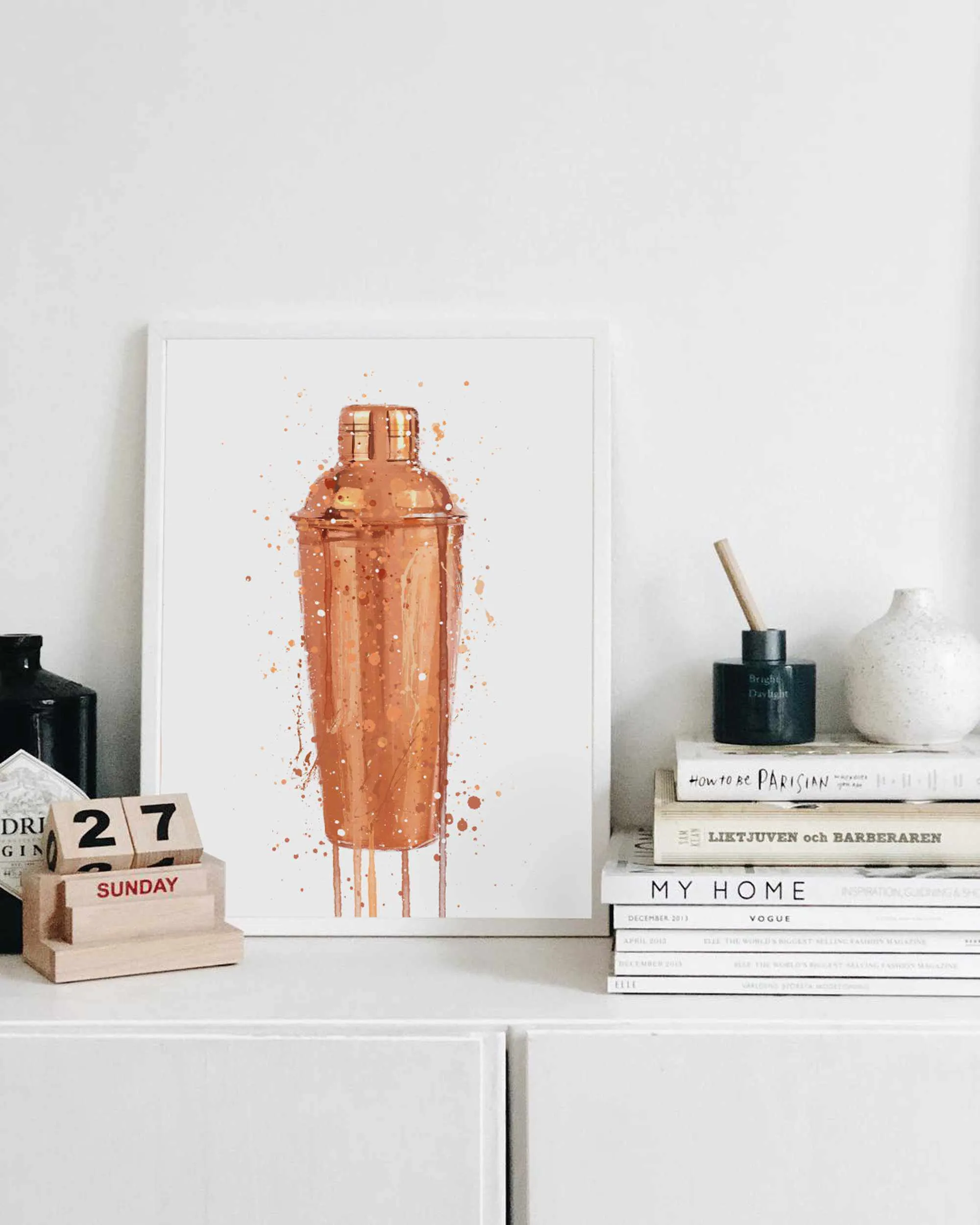 Cocktail Shaker Wall Art Print (Copper)