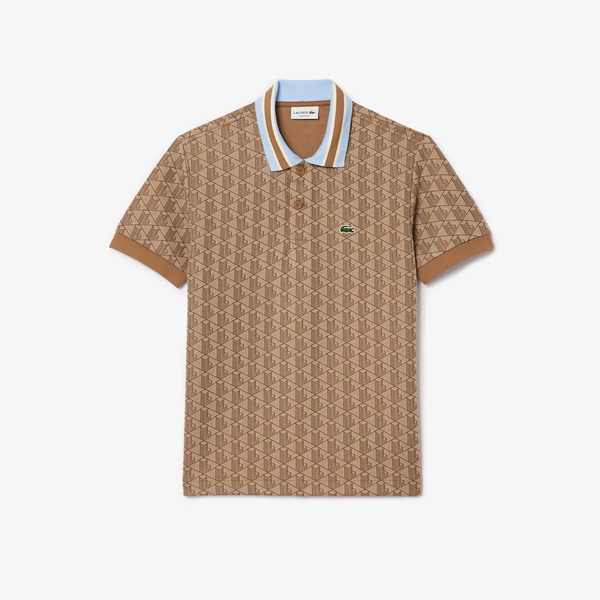 Contrast Collar Monogram Polo Shirt